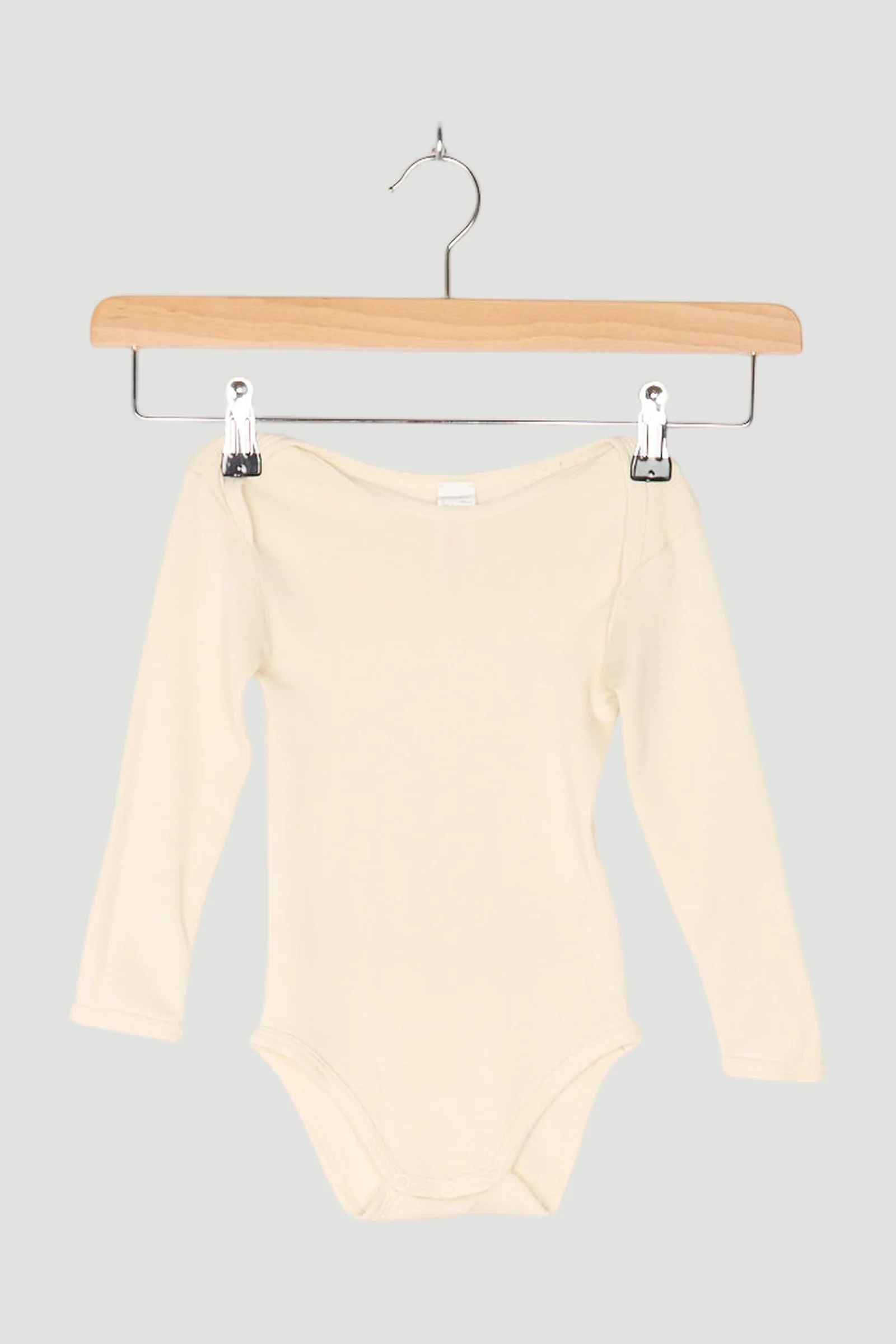 Secondhand Langarm-Body aus Bio-Merinowolle mit Seide