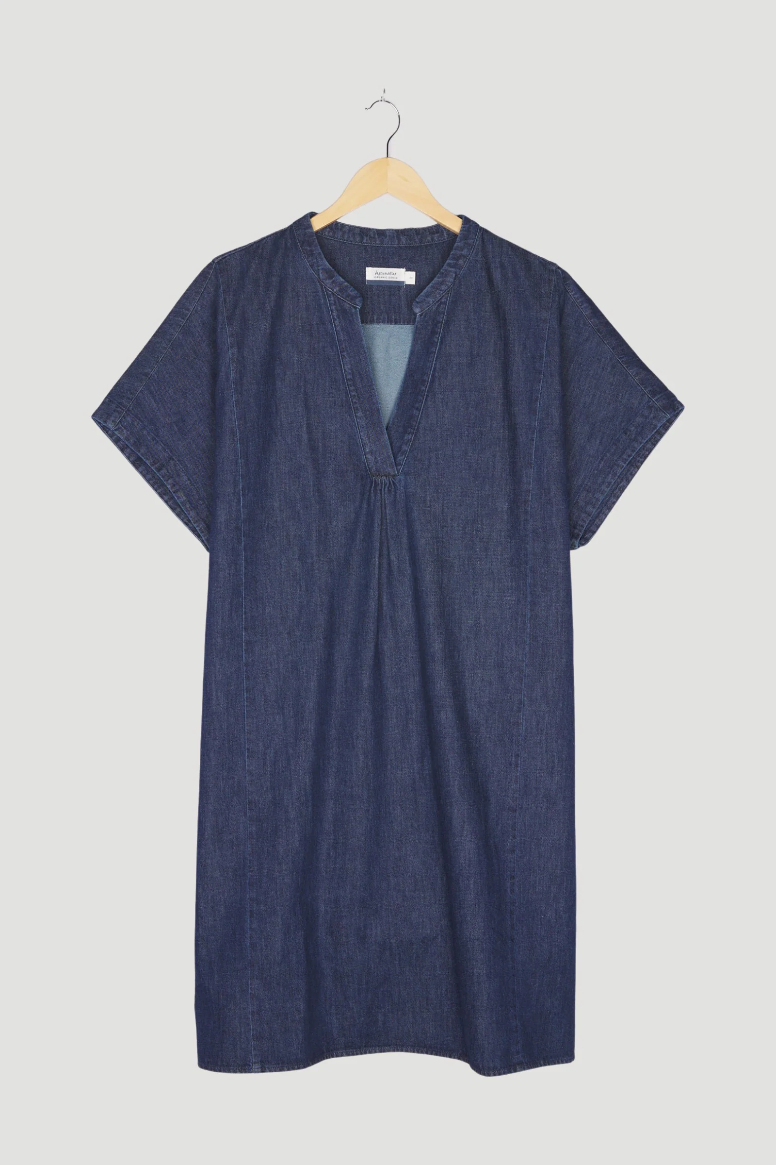 Secondhand Lightdenim-Kleid mit ungefärbtem Kapok