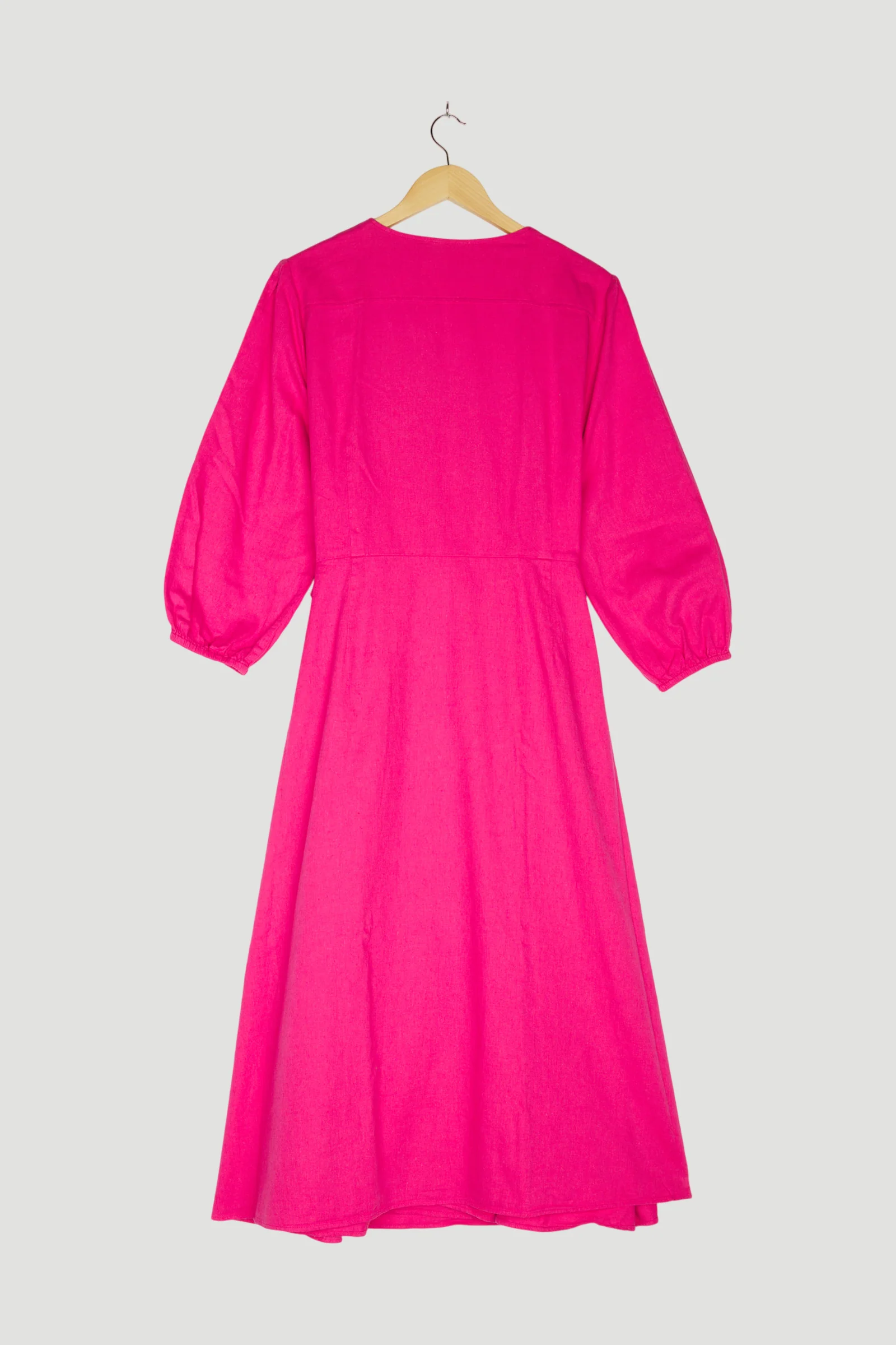 Secondhand Midi-Wickelkleid aus Bio-Baumwolle mit Leinen - Image 2