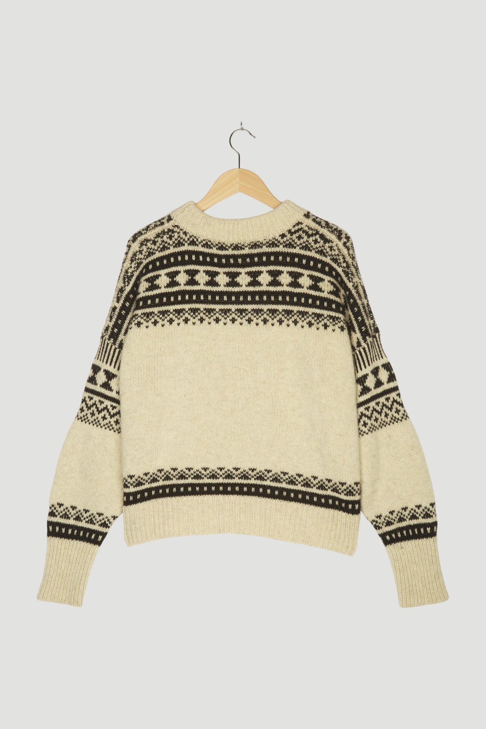Secondhand Norweger-Pullover ungefärbt aus Merinowolle mit Alpaka - Image 2