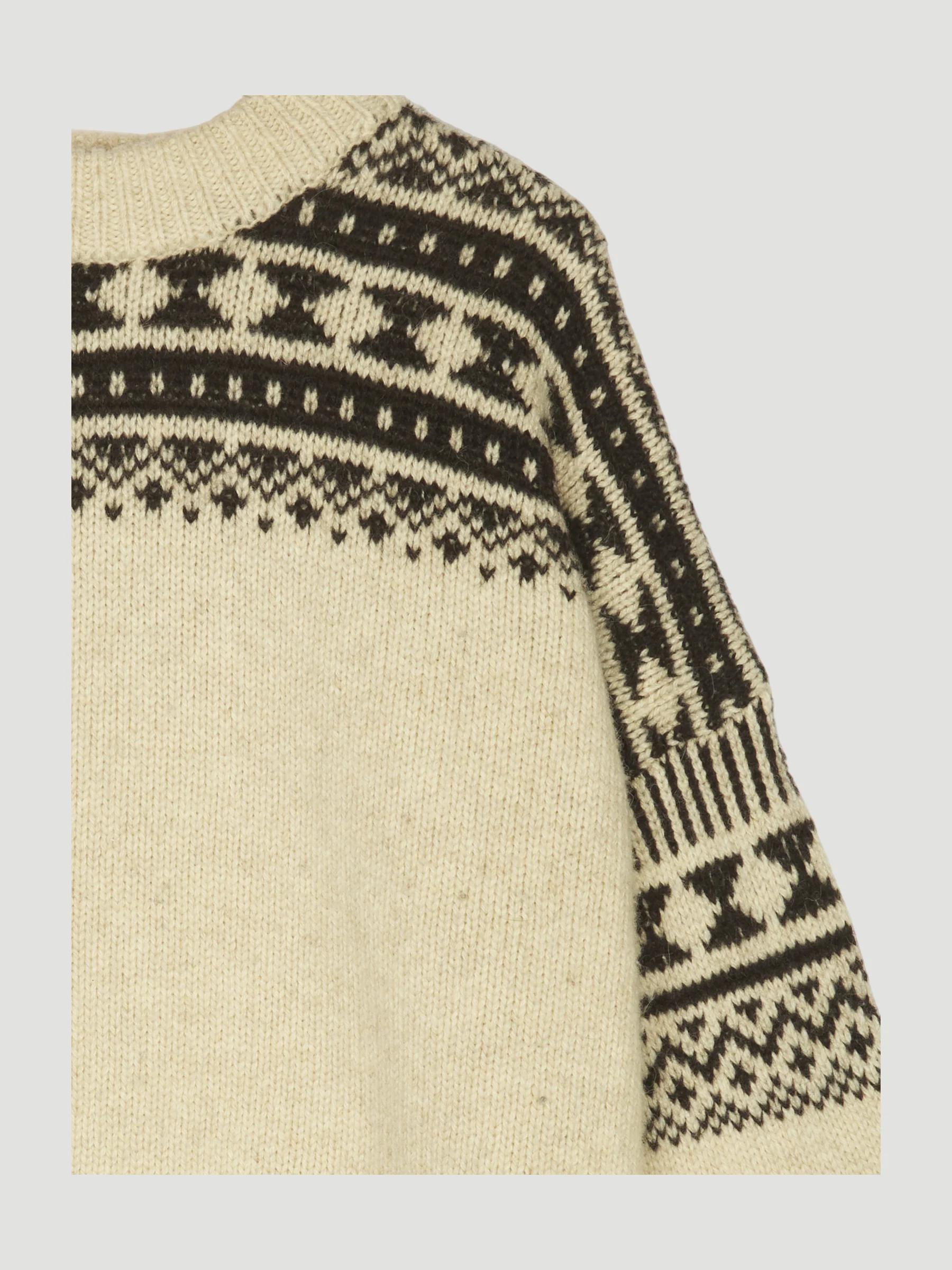 Secondhand Norweger-Pullover ungefärbt aus Merinowolle mit Alpaka - Image 3