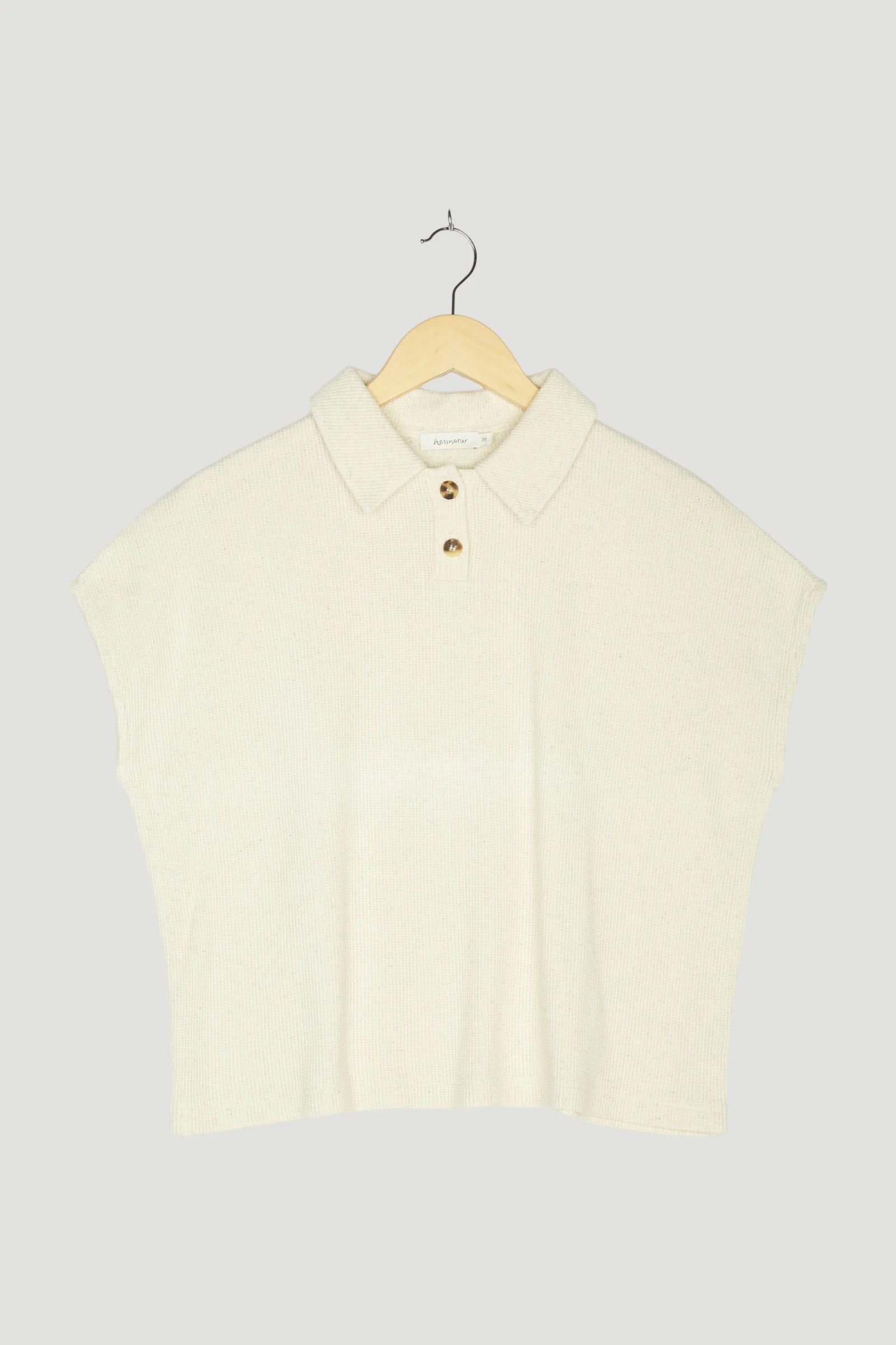 Secondhand Polo-Shirt aus Bio-Baumwolle mit Leinen