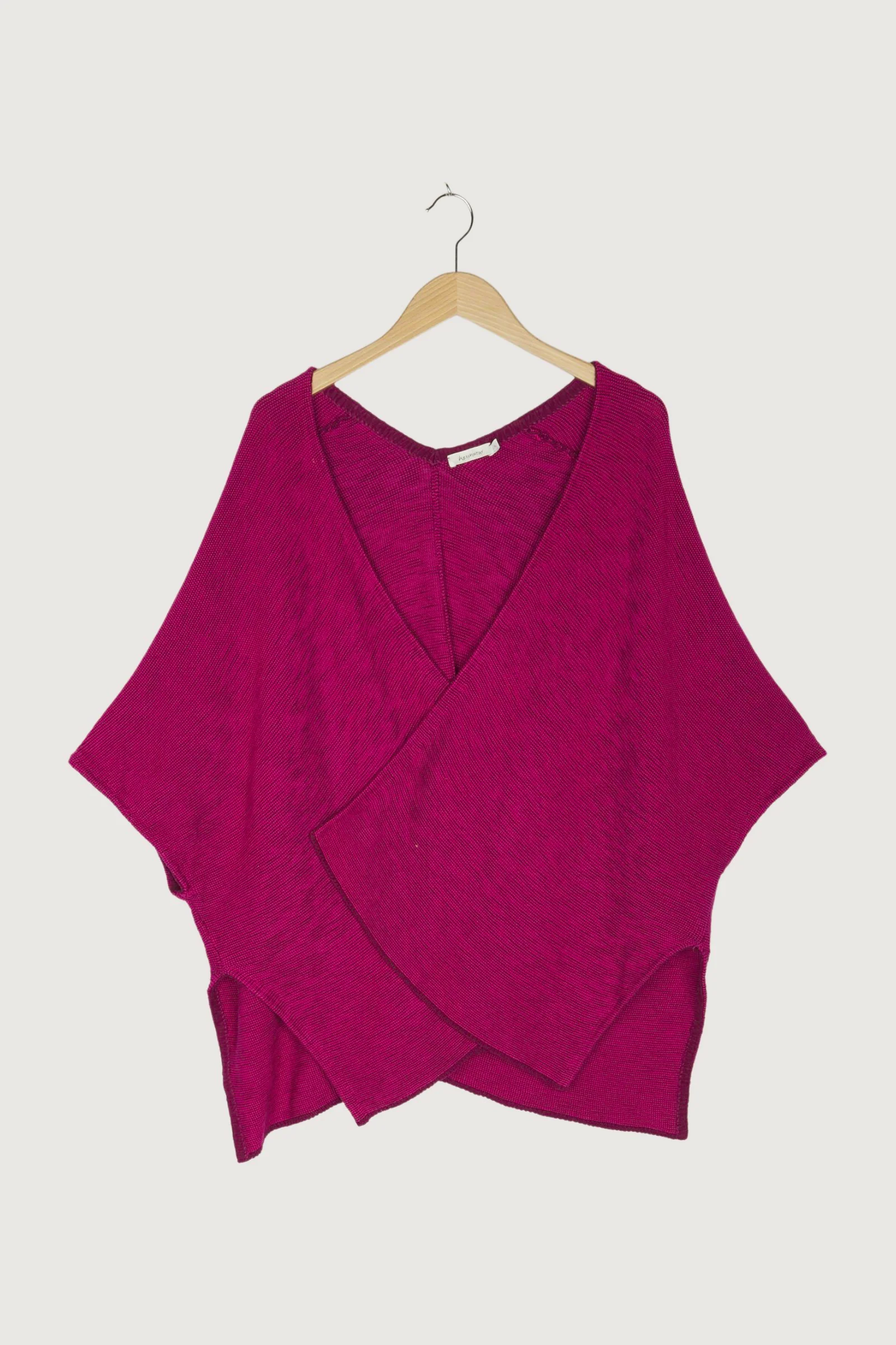 Secondhand Poncho Strickjacke aus reiner Bio-Baumwolle - Image 4