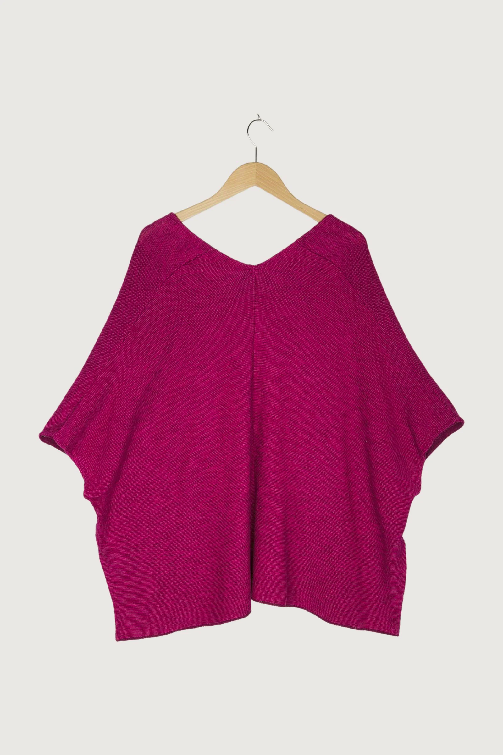 Secondhand Poncho Strickjacke aus reiner Bio-Baumwolle - Image 5