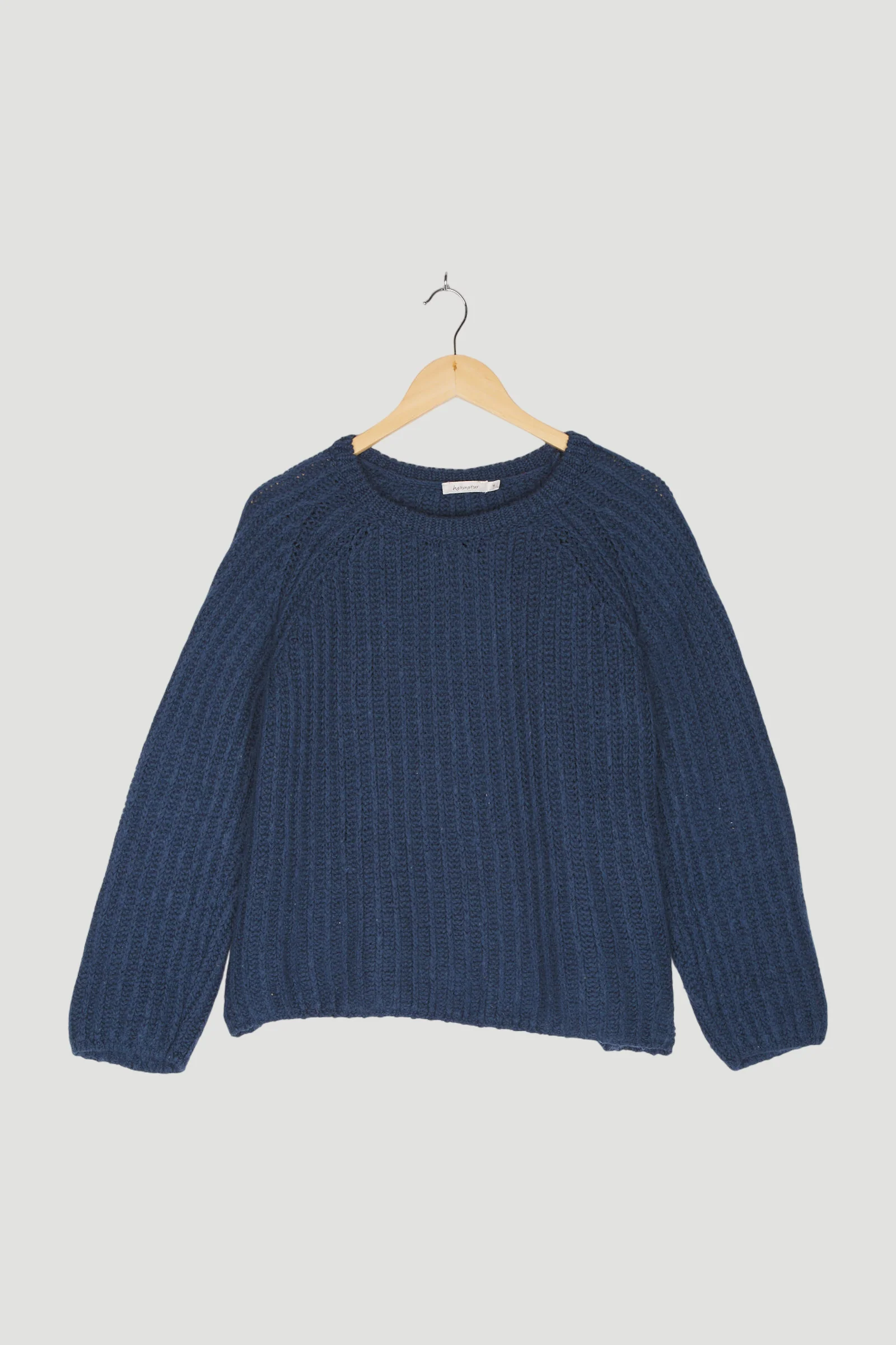 Secondhand Raglan-Pullover aus Bio-Baumwolle und Bio-Merinowolle