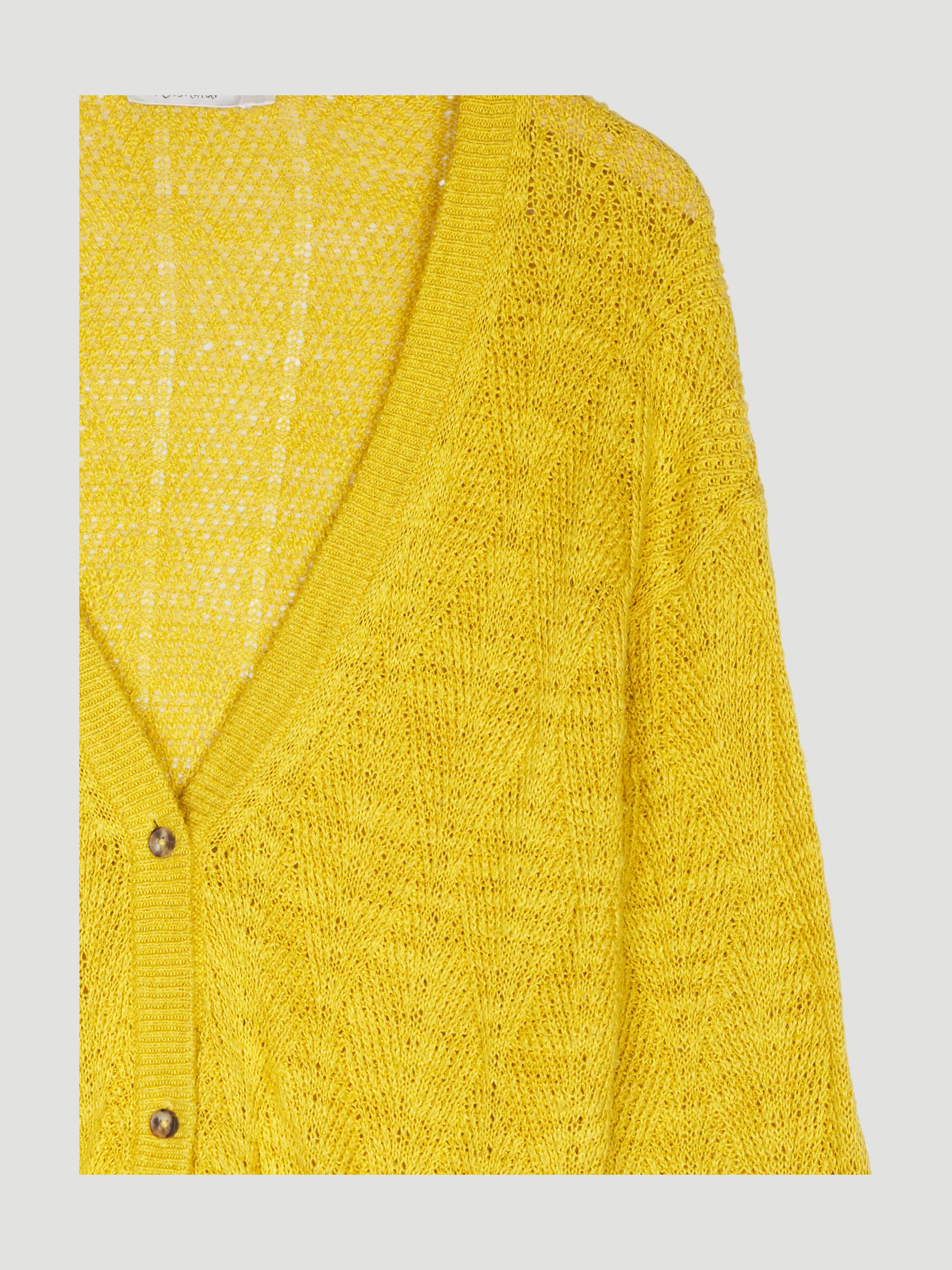 Secondhand Rauten-Strickjacke aus Leinen mit Bio-Baumwolle - Image 3