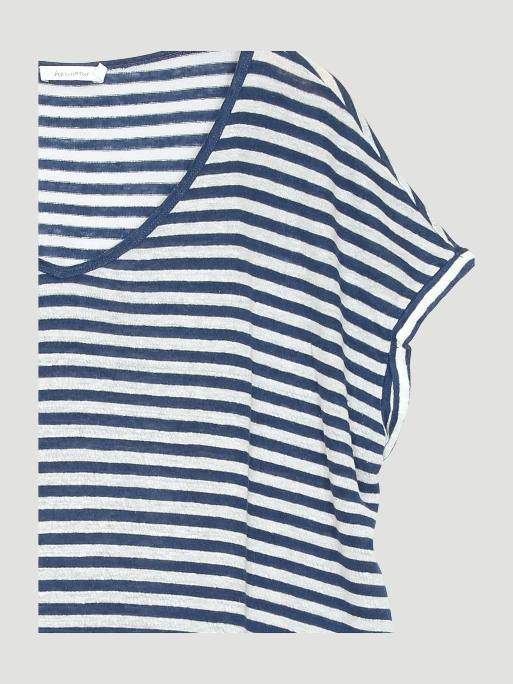 Secondhand Ringel-Kurzarmshirt aus reinem Leinen - Image 3