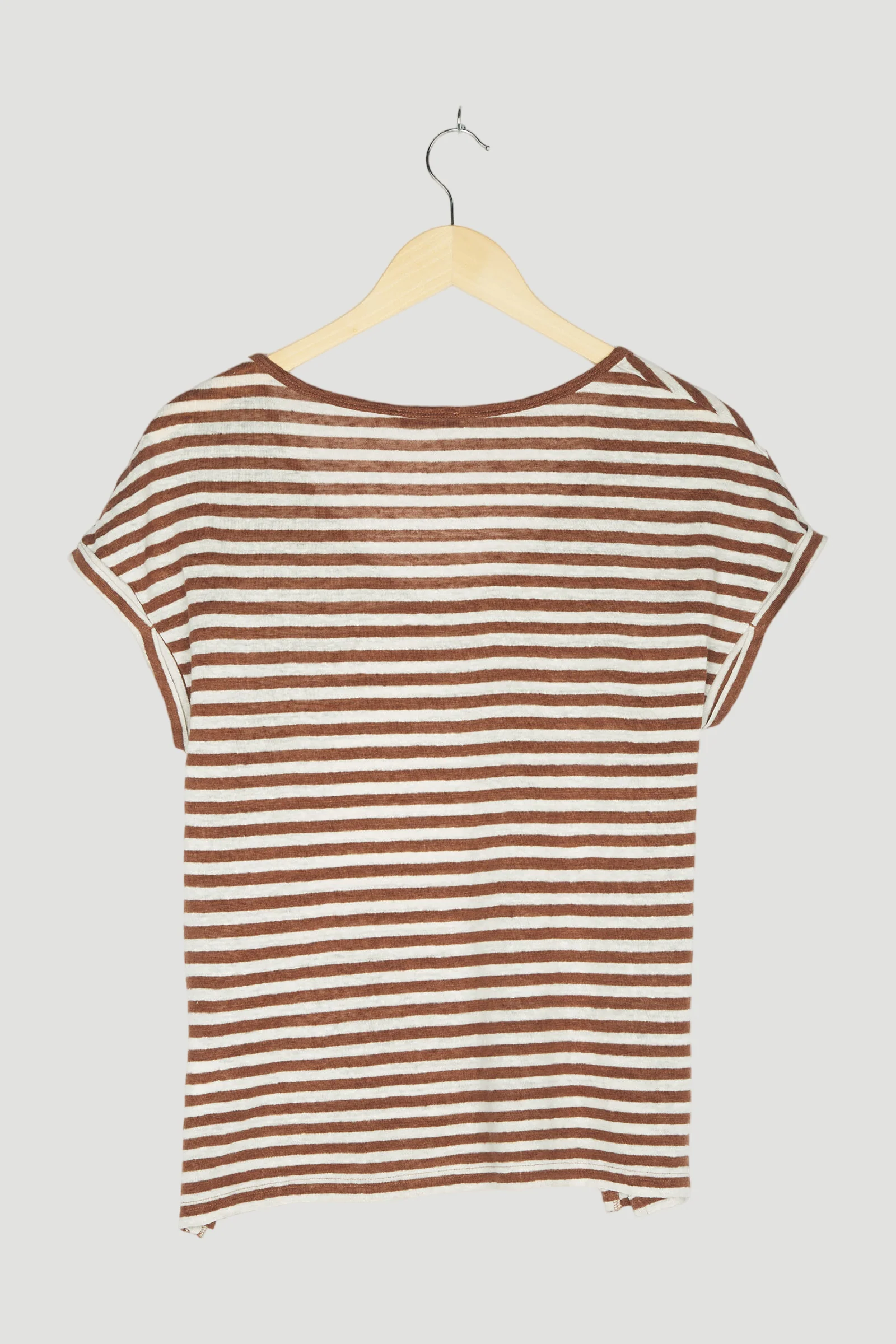 Secondhand Ringel-Kurzarmshirt aus reinem Leinen - Image 5