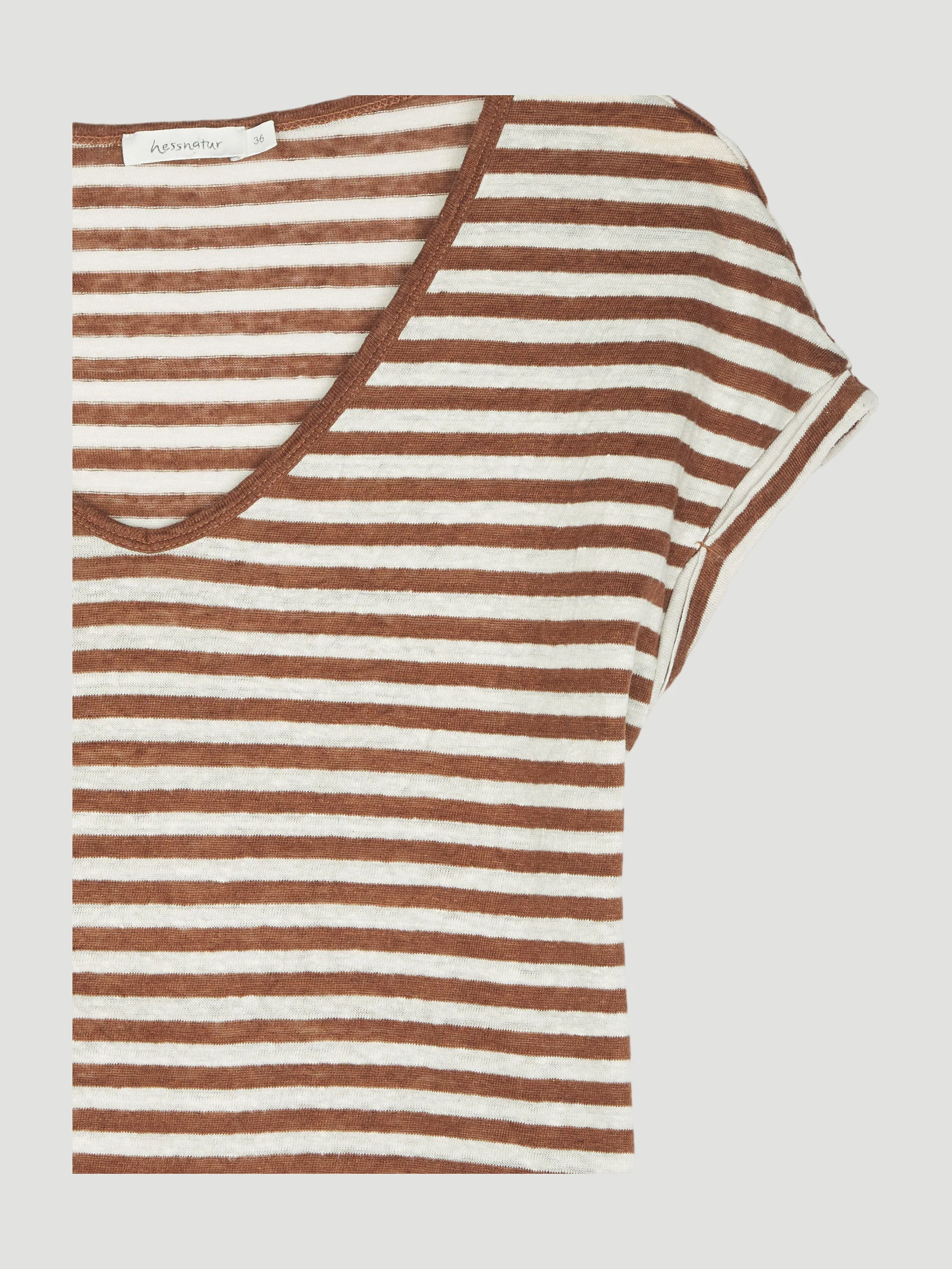 Secondhand Ringel-Kurzarmshirt aus reinem Leinen - Image 6