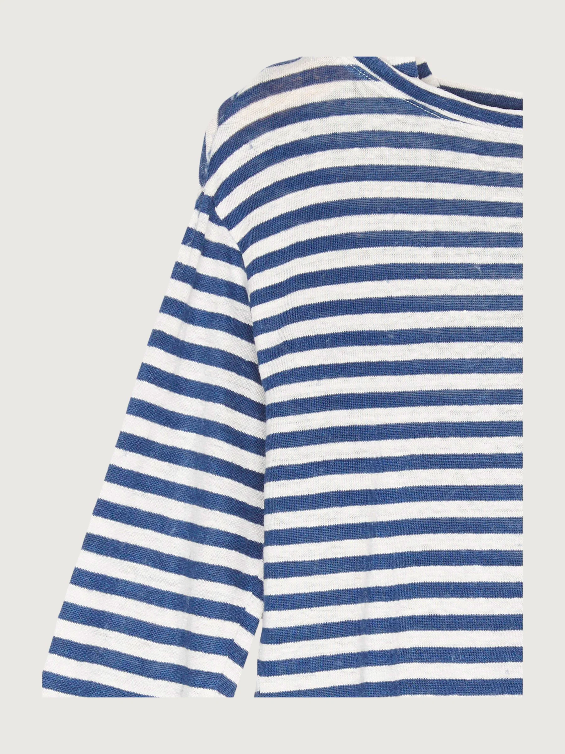 Secondhand Ringel-Langarmshirt aus reinem Leinen - Image 3