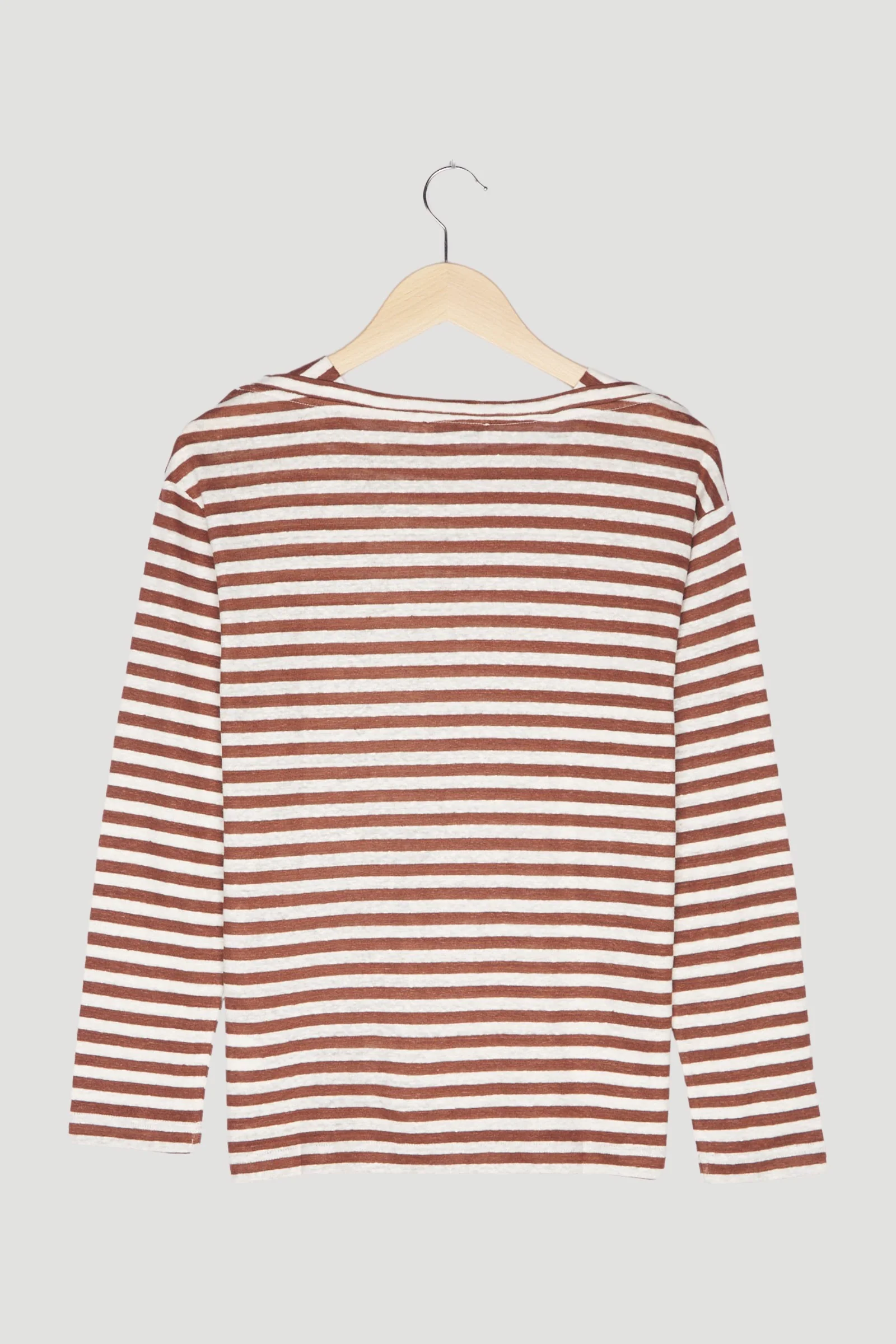 Secondhand Ringel-Langarmshirt aus reinem Leinen - Image 5