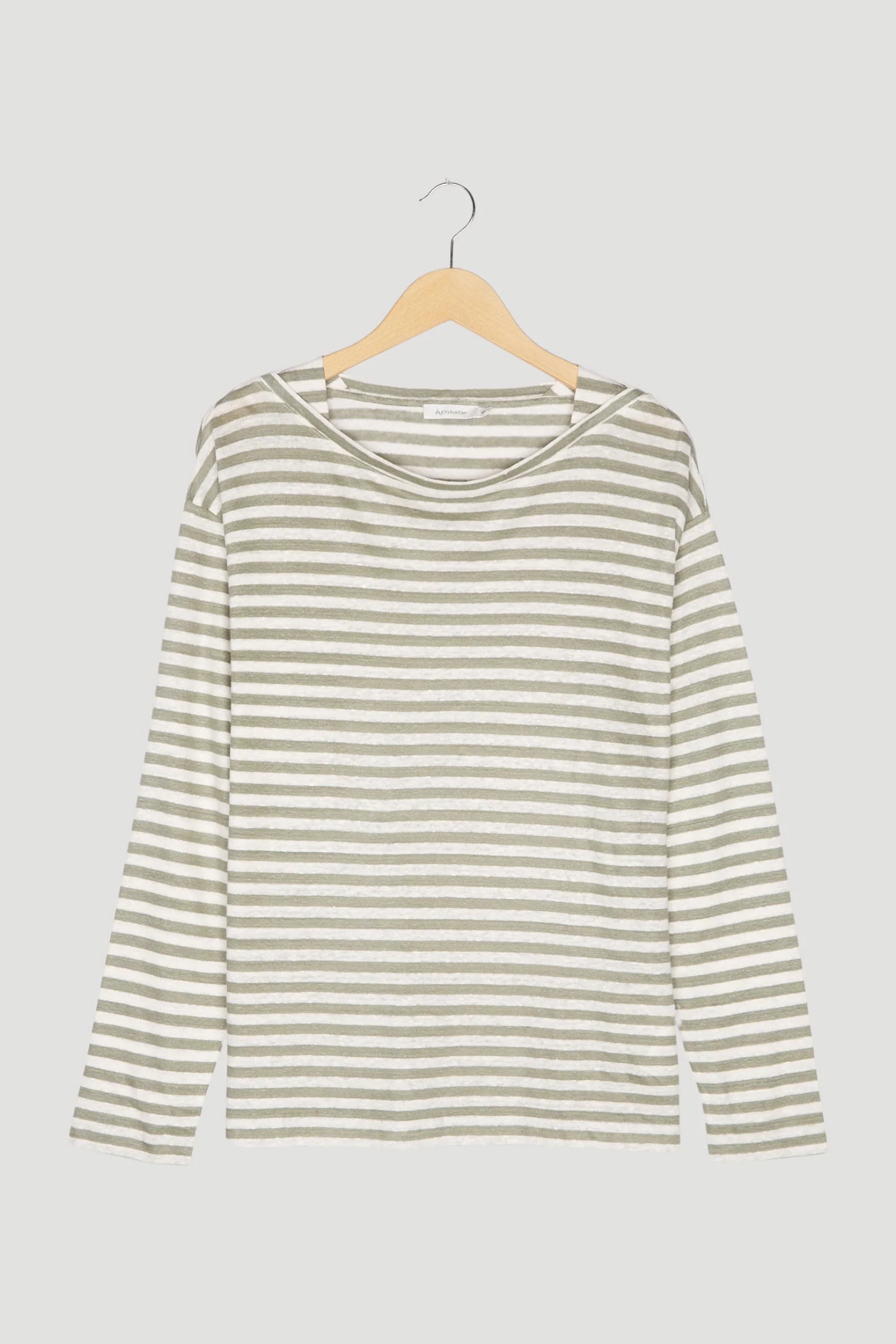 Secondhand Ringel-Langarmshirt aus reinem Leinen - Image 7