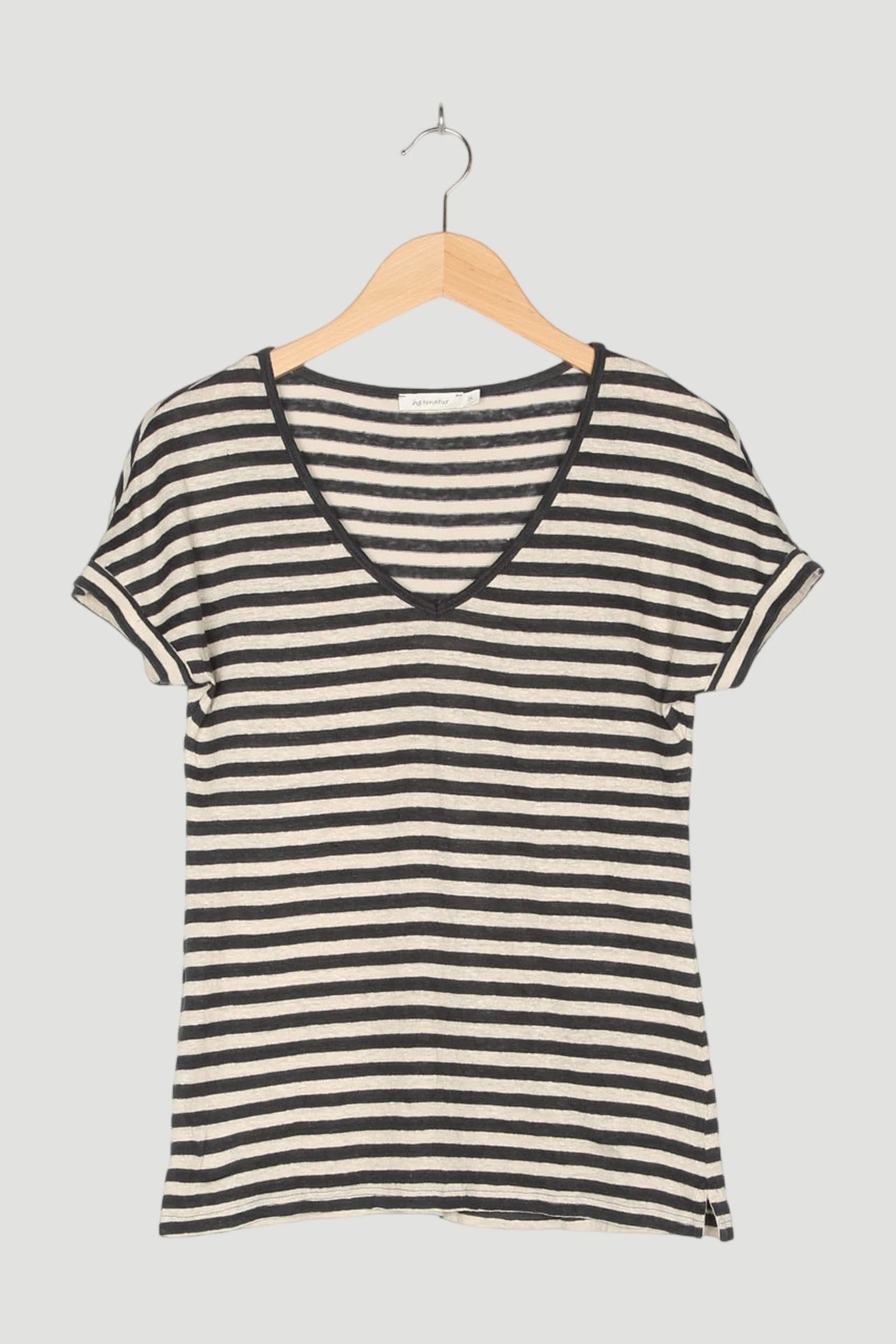 Secondhand Ringel-Shirt aus reinem Leinen