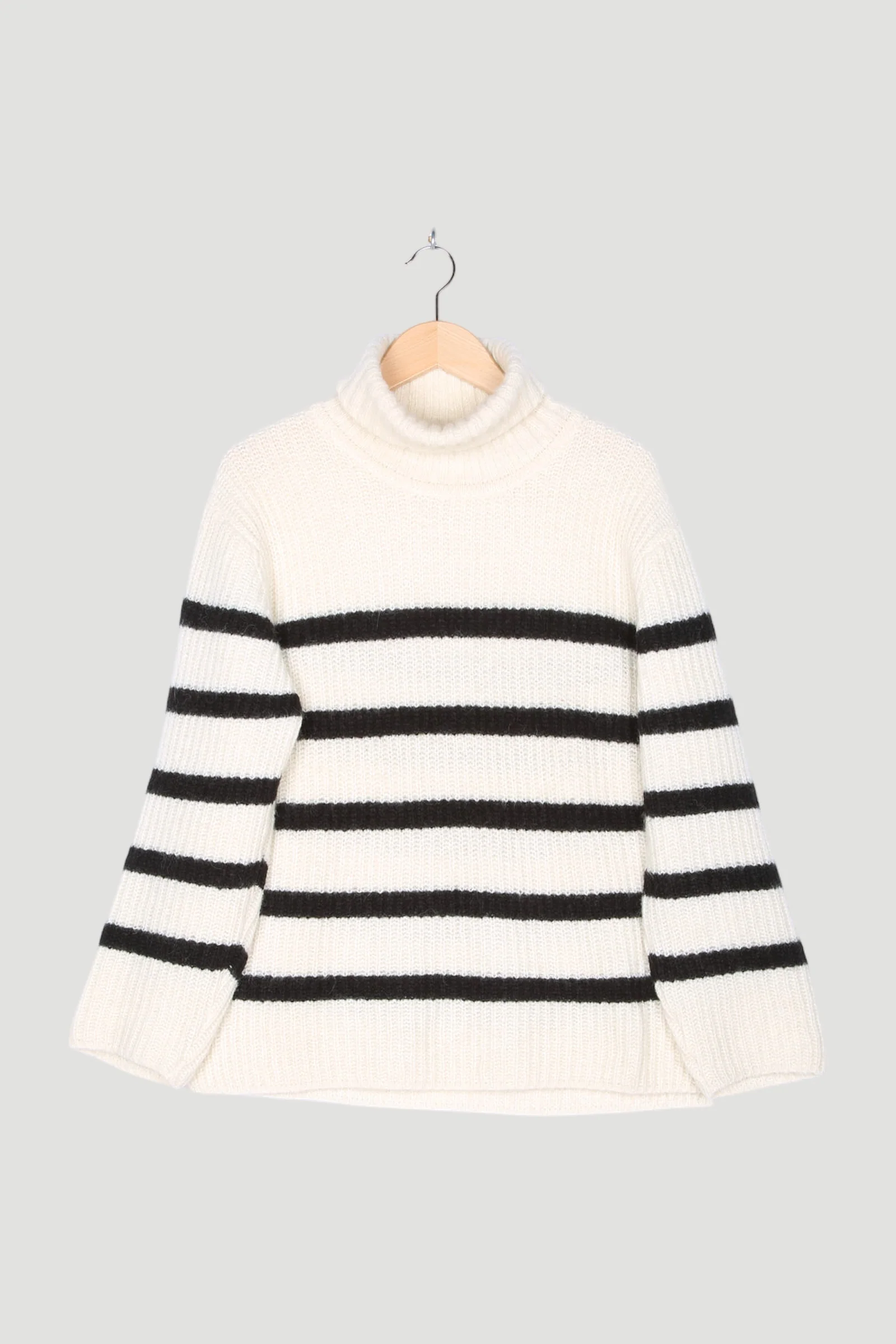 Secondhand Rollkragen-Pullover aus Alpaka mit Seide und Mohair