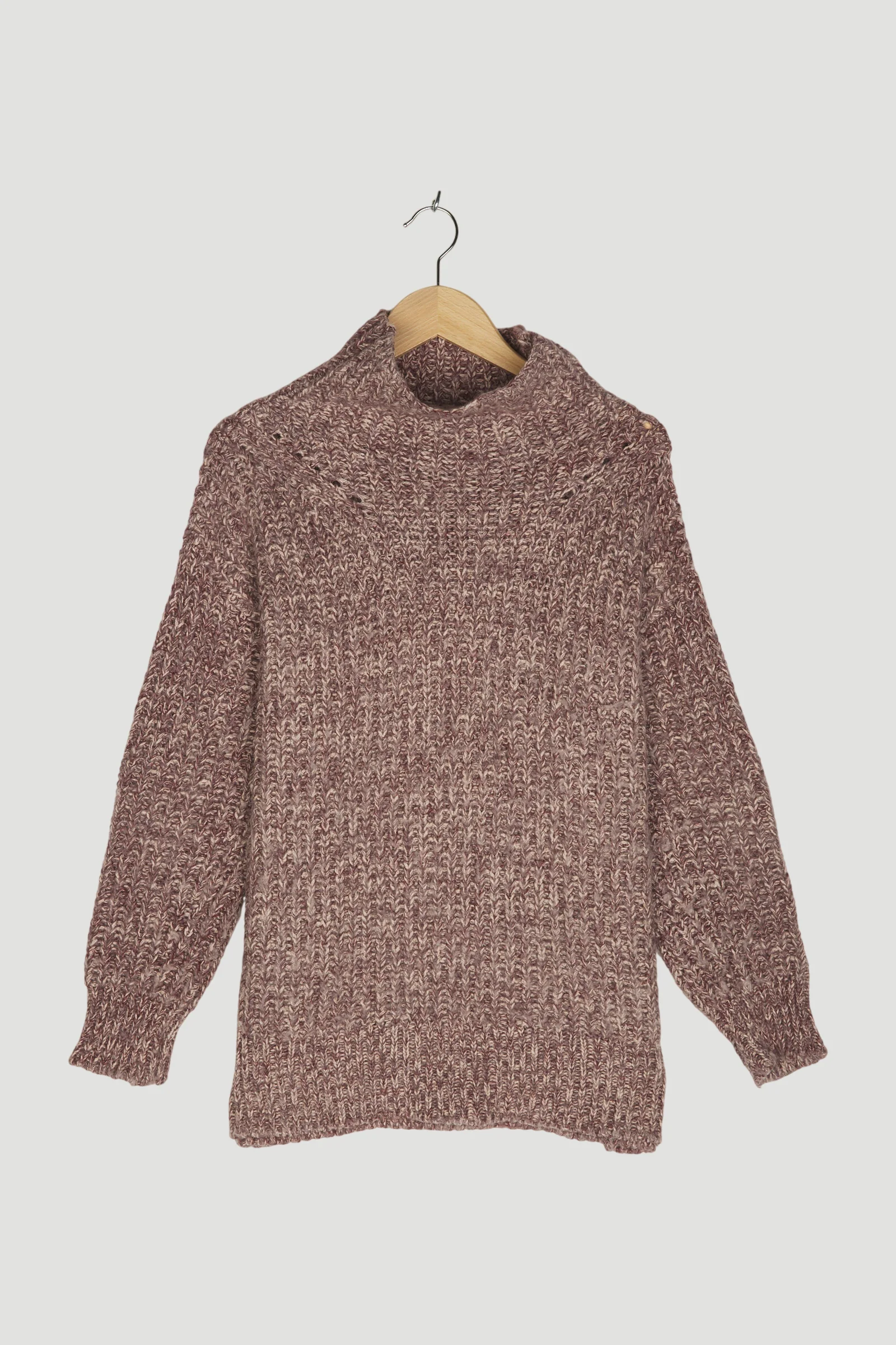 Secondhand Rollkragenpullover aus Bio-Baumwolle und Bio-Schurwolle mit Alpaka