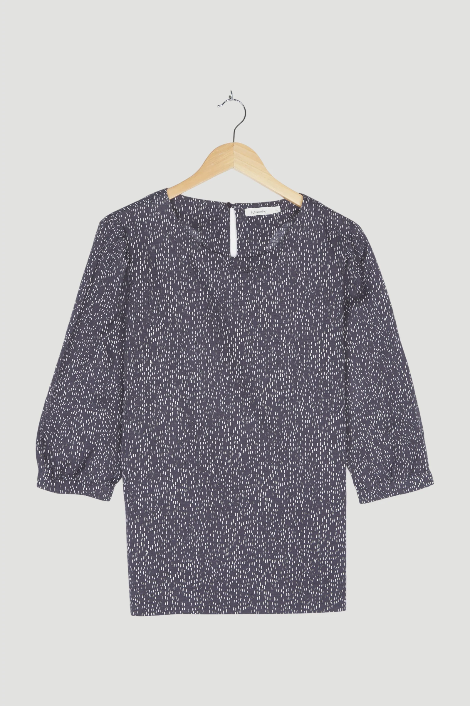 Secondhand Schlupf Bluse aus Bio-Baumwolle mit Seide und Hanf - Image 4