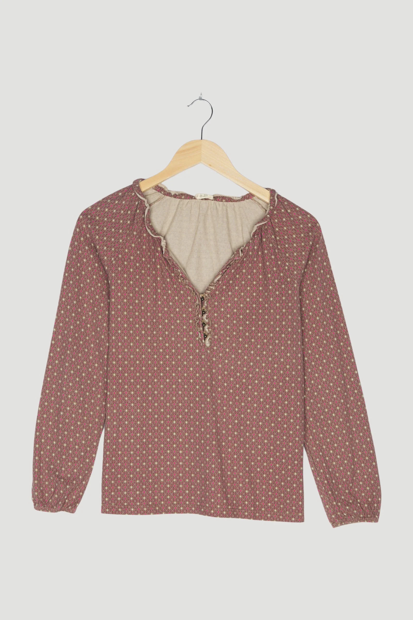Second Hand Jerseybluse aus reiner Bio-Baumwolle