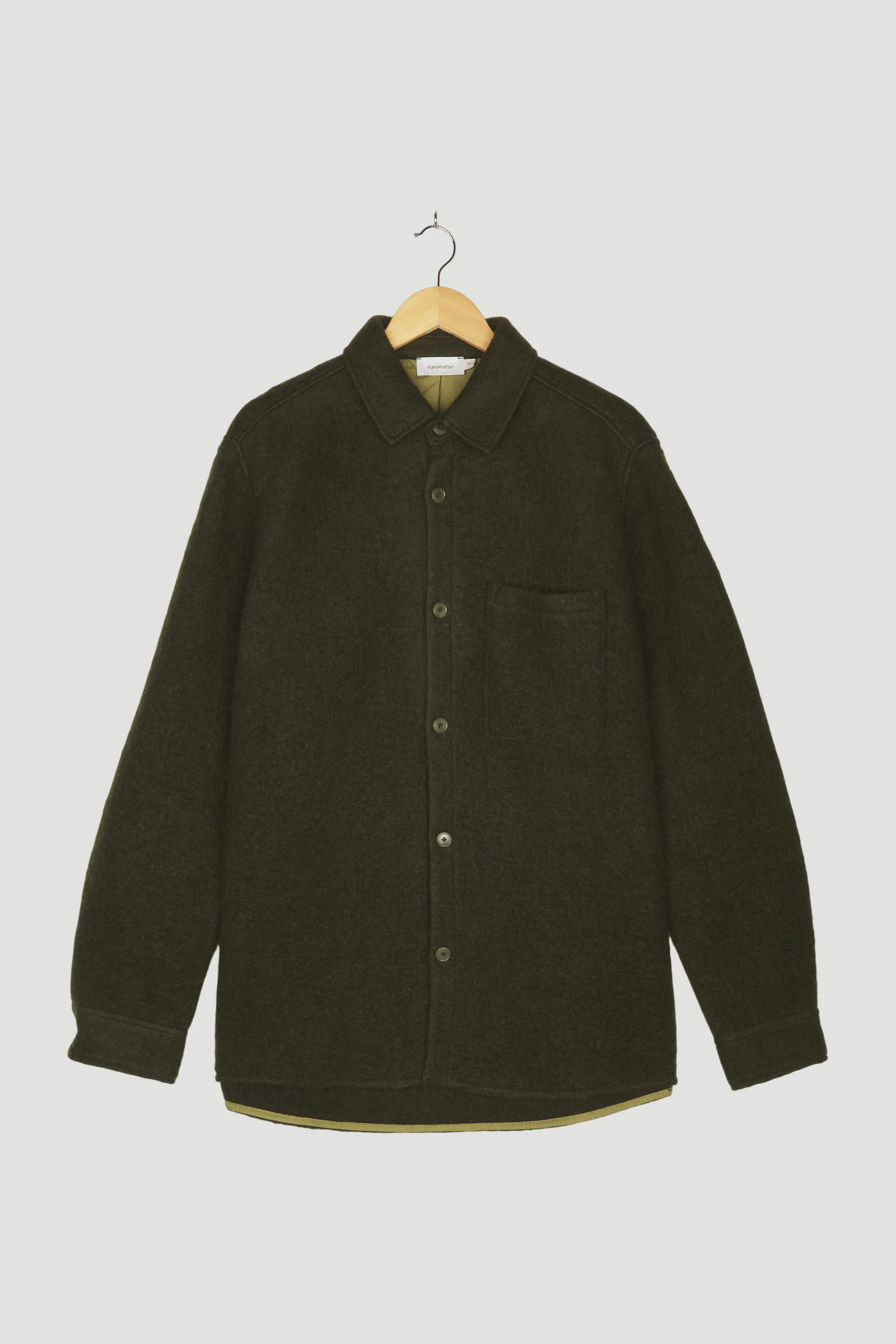 Secondhand Shirt-Jacket aus Schurwolle mit Bio-Baumwolle