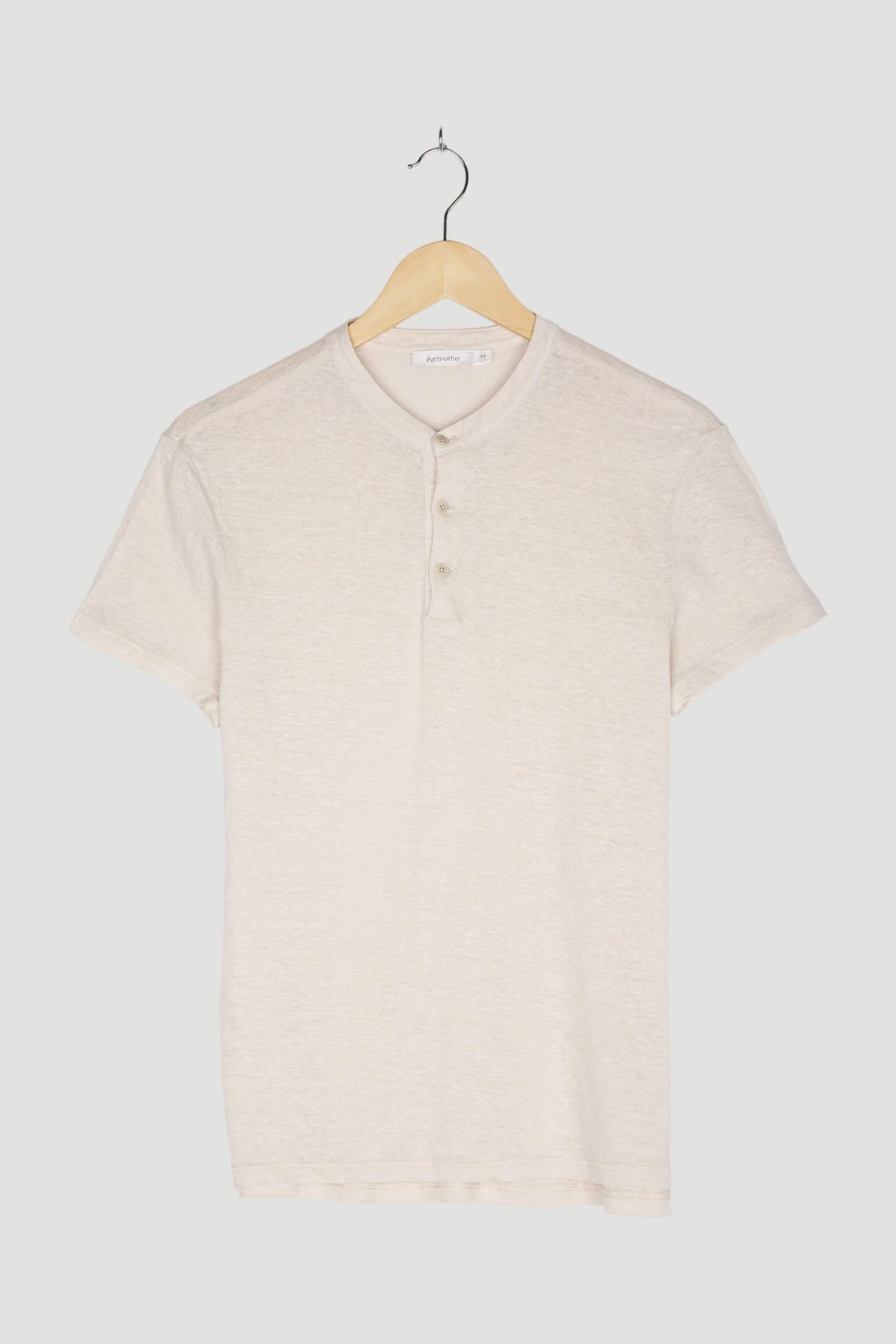 Secondhand Shirt mit Stehkragen aus reinem Leinen