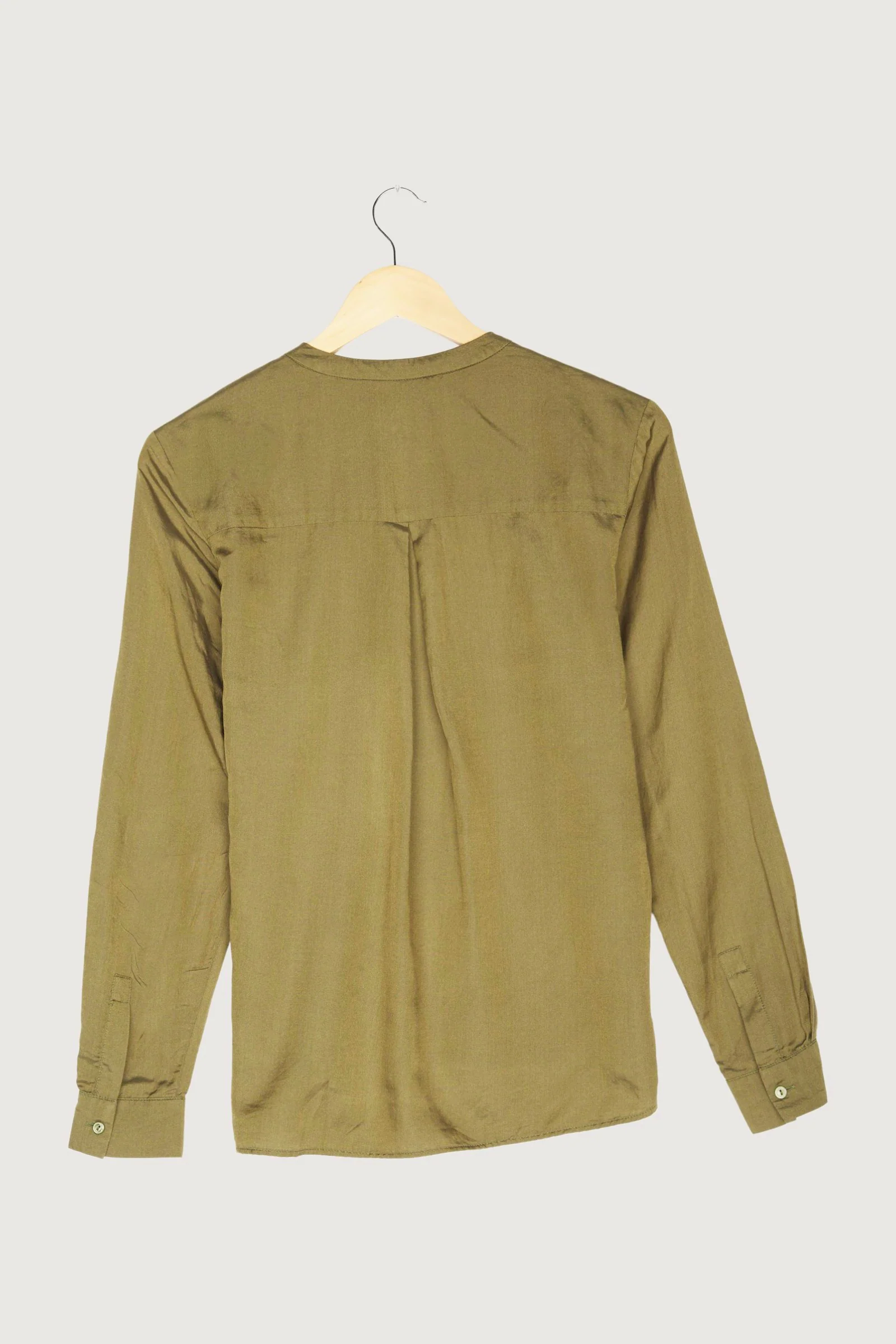 Secondhand Stehkragen-Bluse aus Bio-Baumwolle mit Seide - Image 5