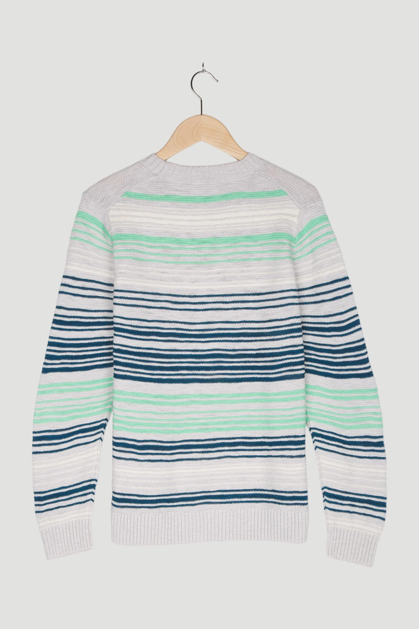 Secondhand Streifen-Pullover aus Bio-Baumwolle mit Schurwoll-Leinen-Mix - Image 2
