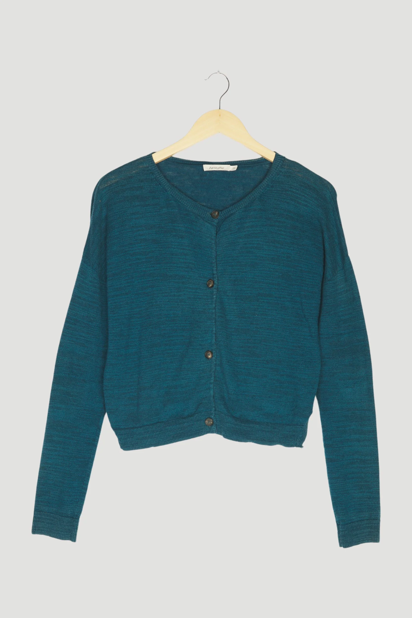Secondhand Strickjacke aus Leinen mit Bio-Baumwolle