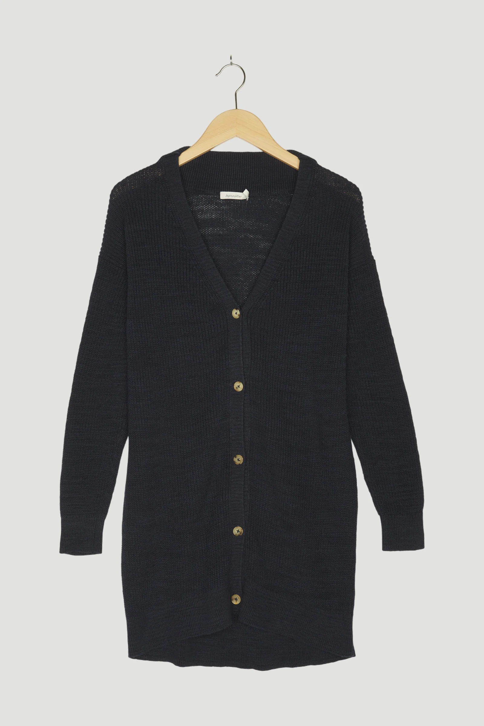 Secondhand Strickjacke aus Leinen mit Bio-Baumwolle