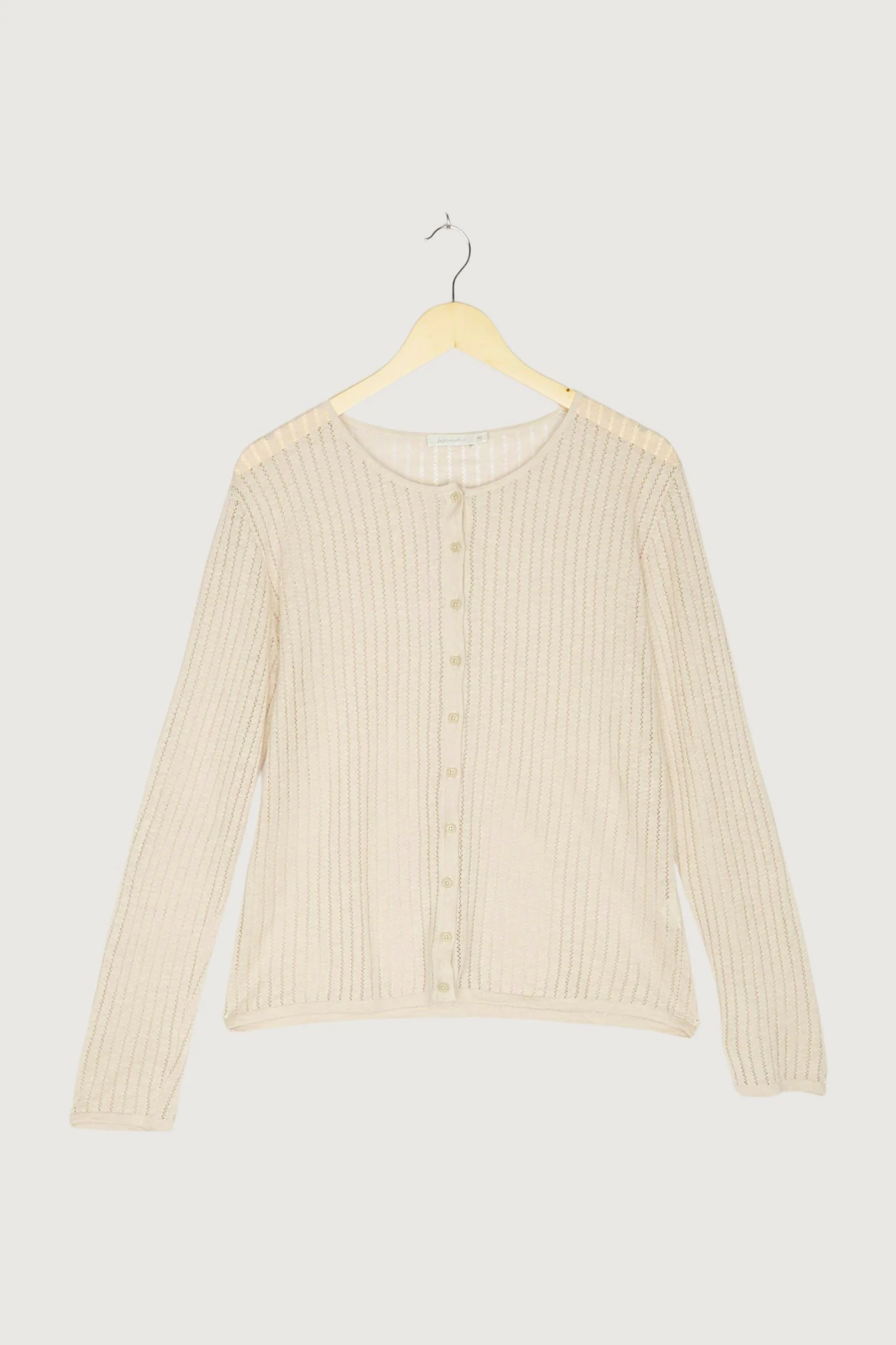 Secondhand Strickjacke aus Leinen mit Seide
