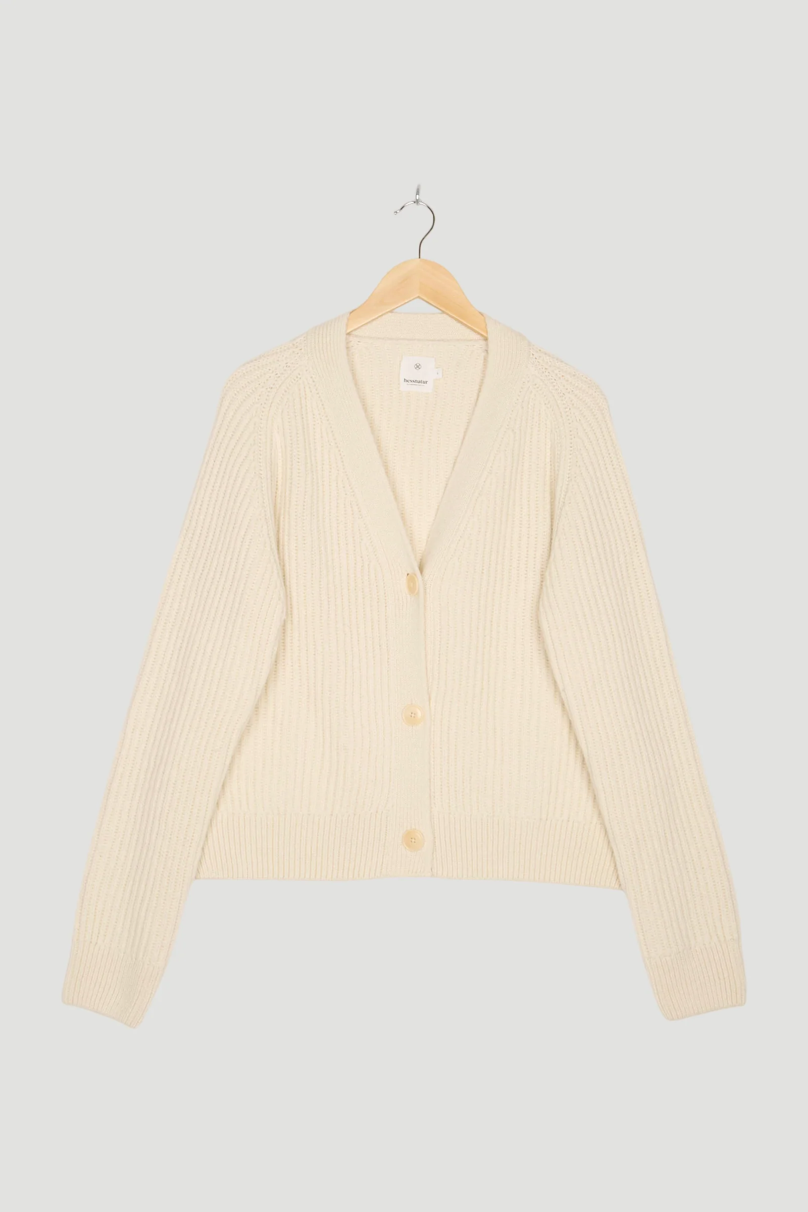 Secondhand Strickjacke Relaxed aus reiner Bio-Baumwolle und Schurwolle