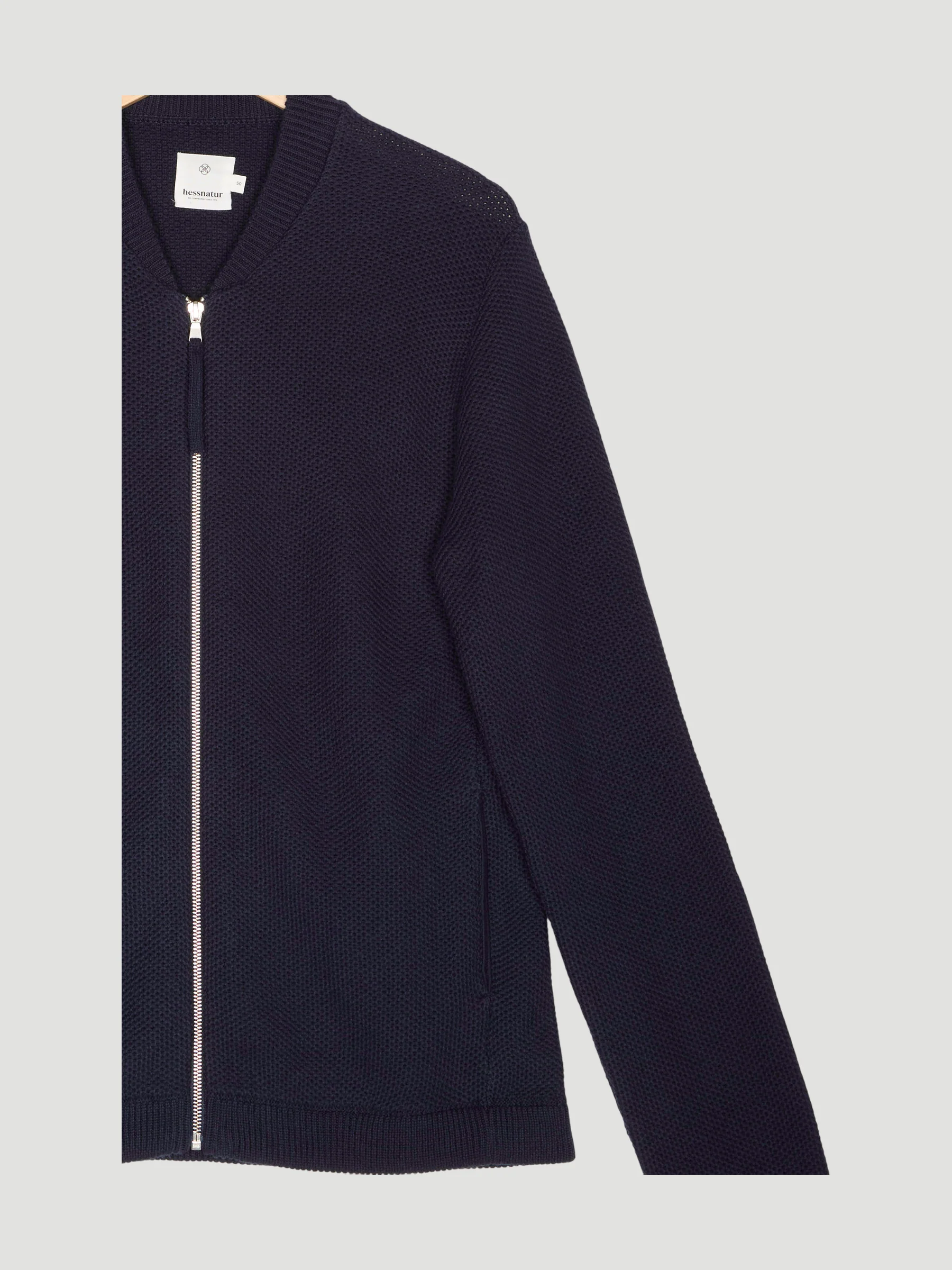 Secondhand Strickjacke Smart Bomber aus reiner Bio-Baumwolle und Schurwolle - Image 3