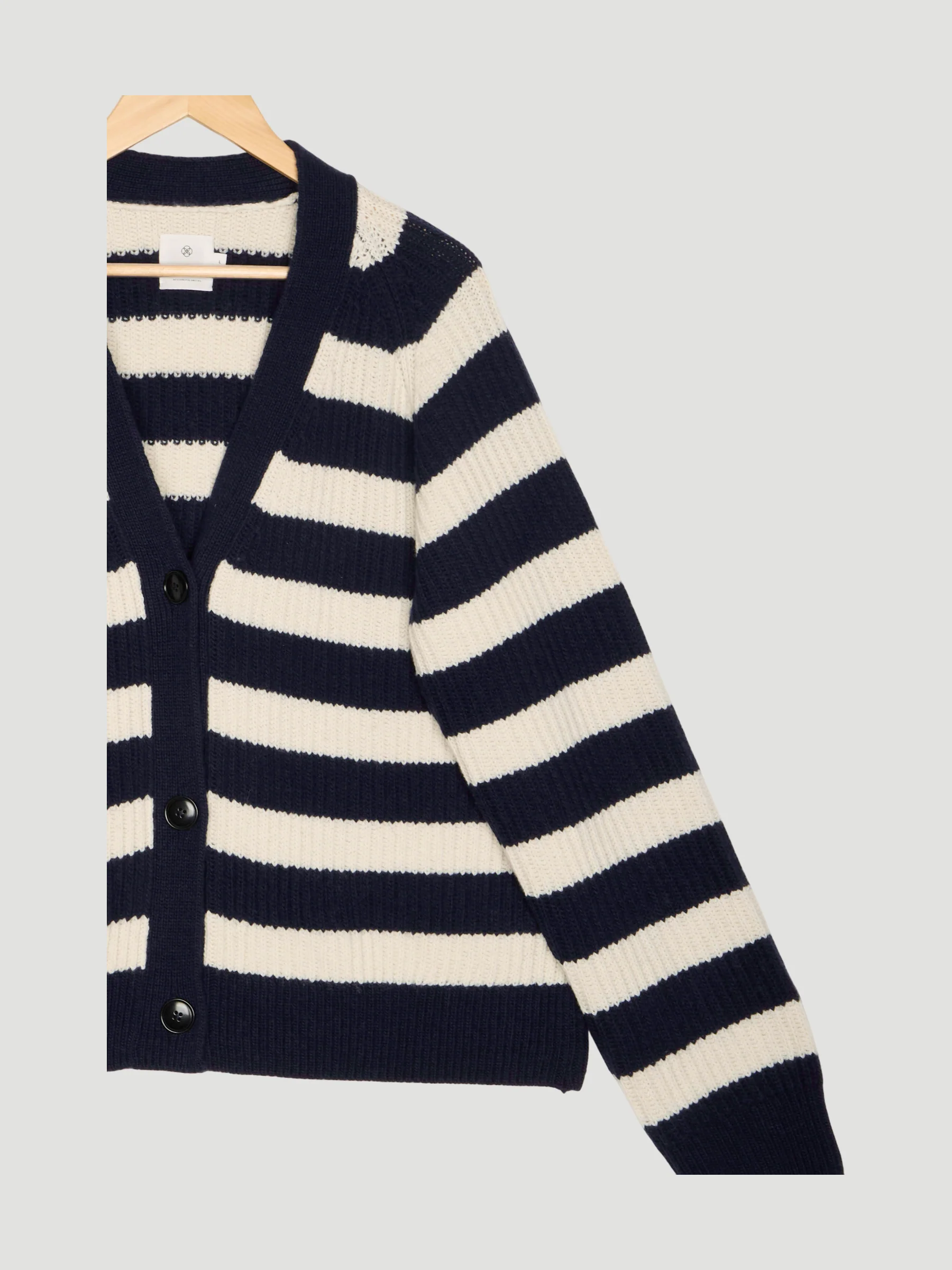 Secondhand Strickjacke Streifen Relaxed aus Bio-Merinowolle mit Bio-Baumwolle - Image 3