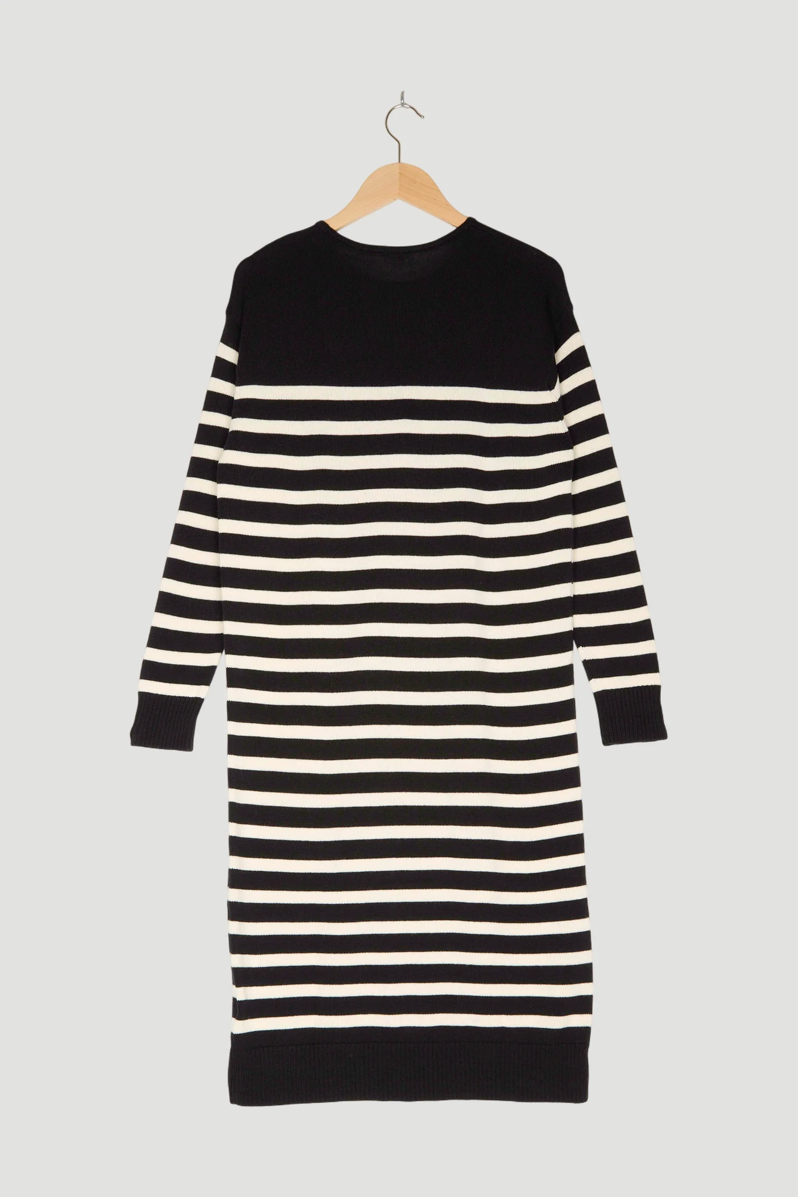 Secondhand Strickkleid Streifen Midi Relaxed aus reiner Bio-Baumwolle und weicher Schurwolle - Image 2