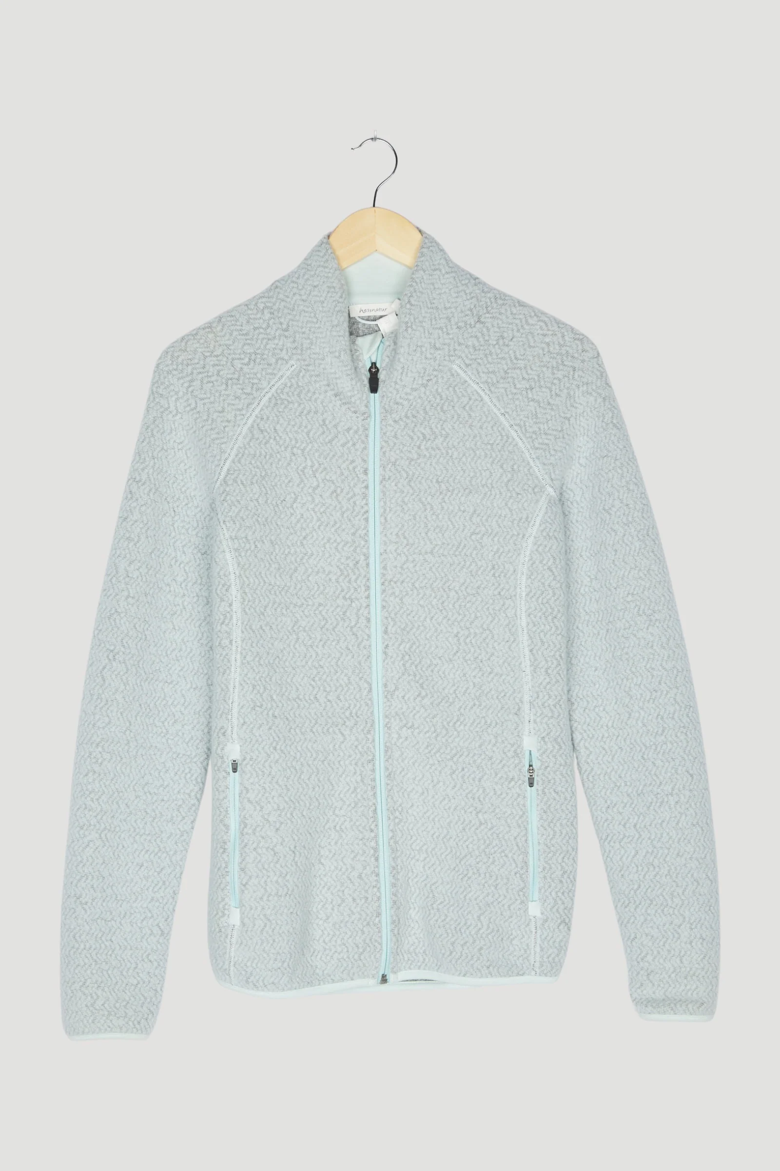 Secondhand Struktur-Fleecejacke aus Bio-Merinowolle und Bio-Baumwolle