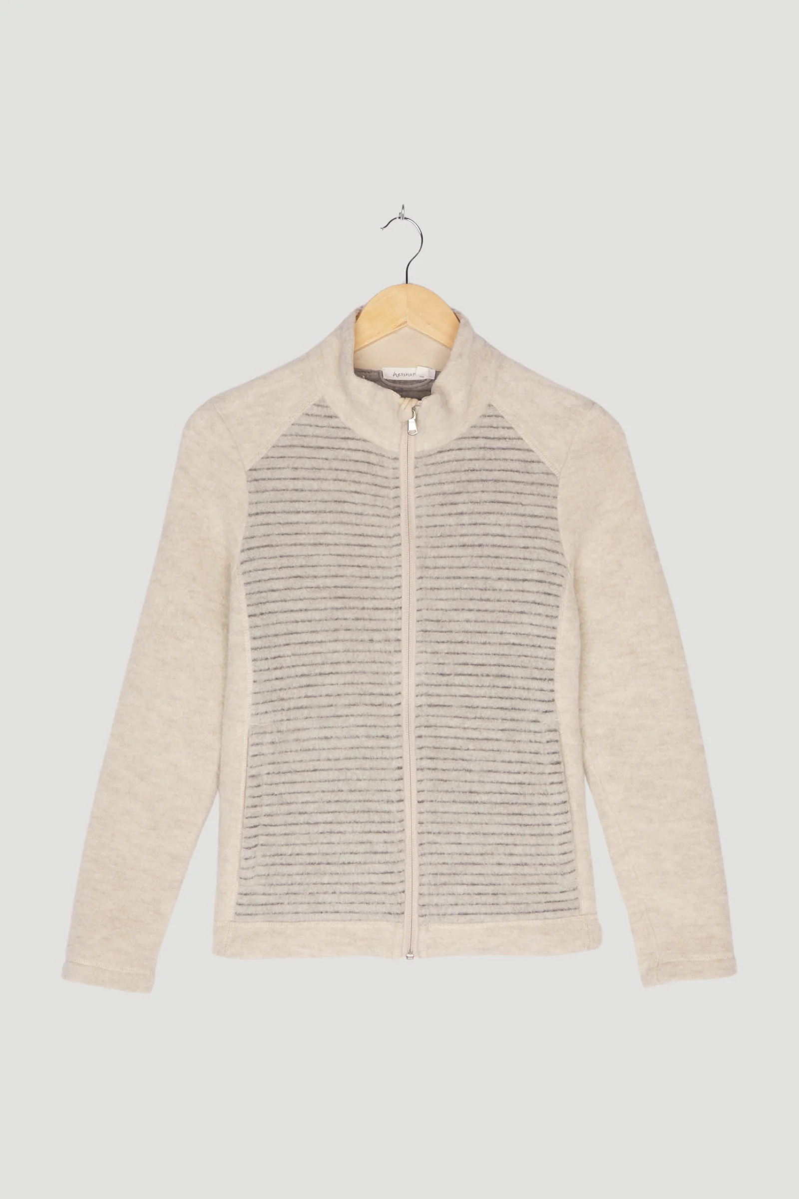 Secondhand Strukturfleece Jacke aus reiner Bio-Merinowolle