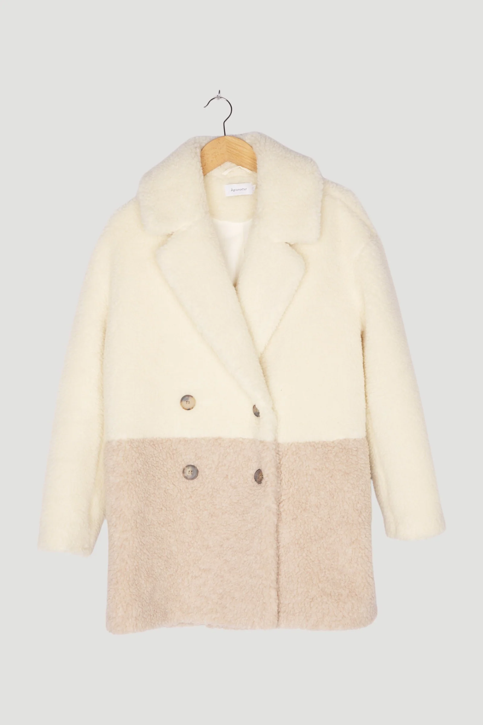 Secondhand Teddy Mantel aus Schurwolle mit Bio-Baumwolle