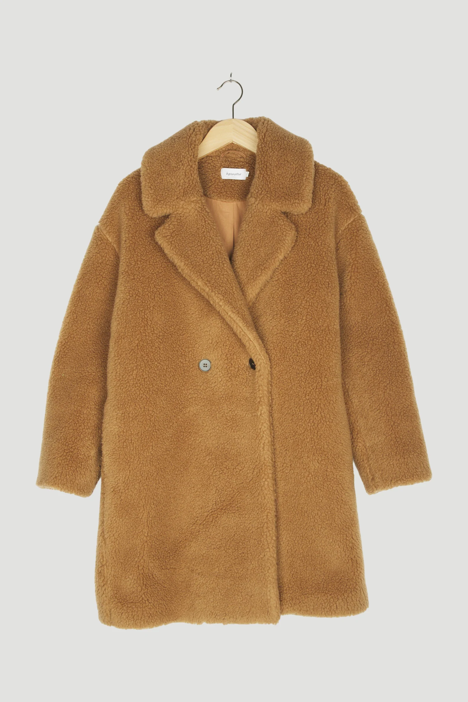 Secondhand Teddy Mantel aus Schurwolle mit Bio-Baumwolle und Kamelhaar - Image 4