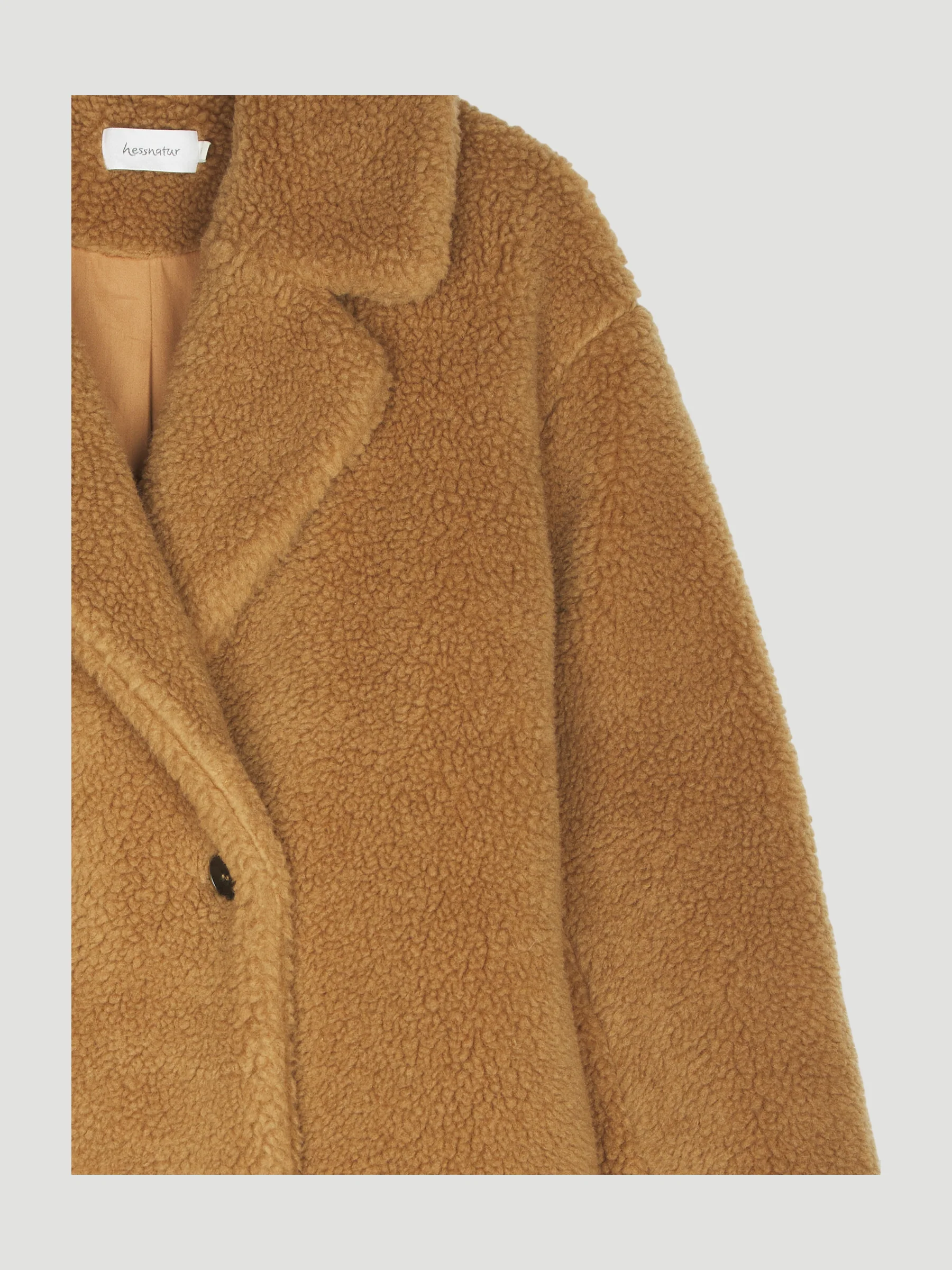 Secondhand Teddy Mantel aus Schurwolle mit Bio-Baumwolle und Kamelhaar - Image 6