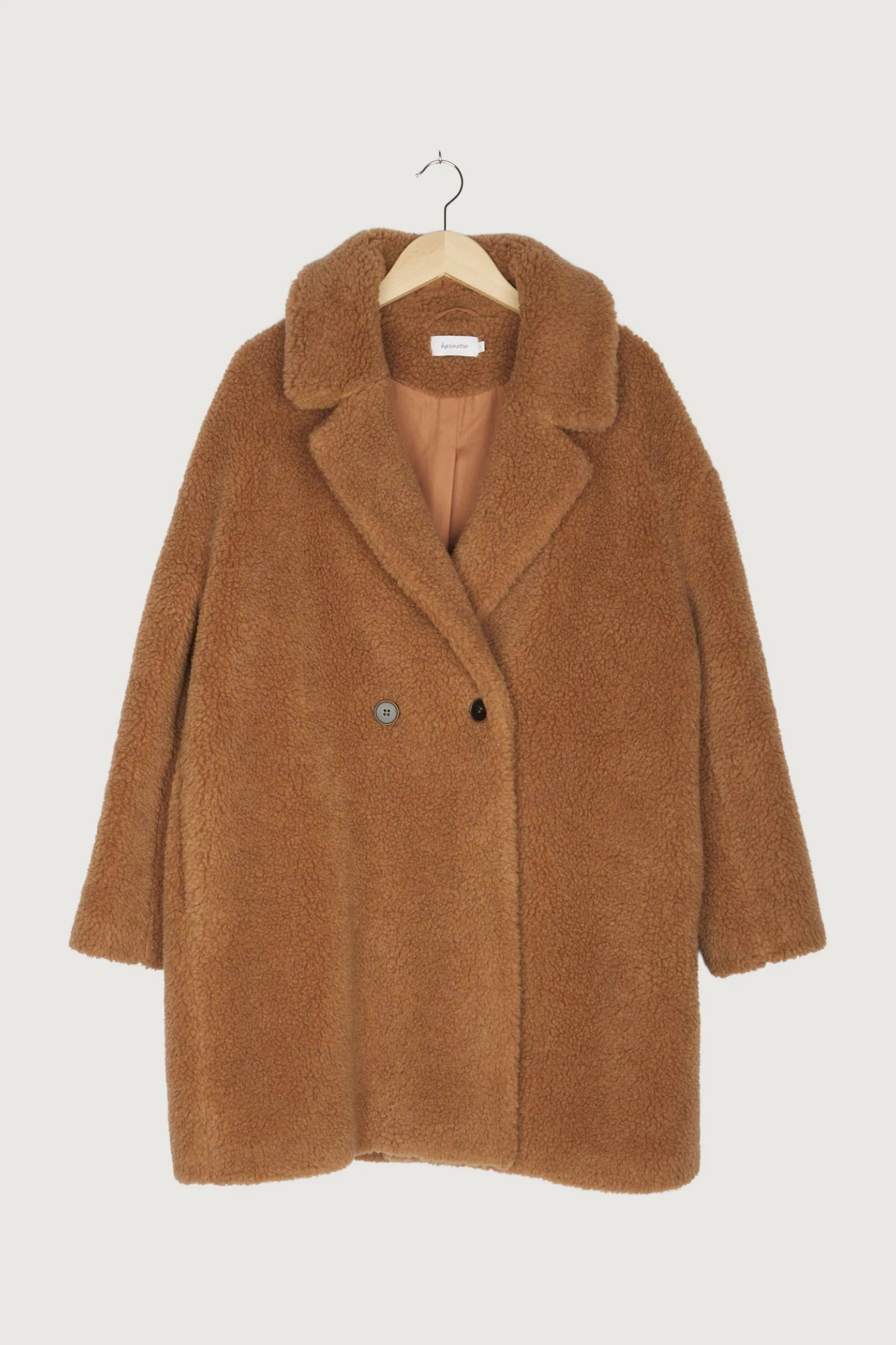 Secondhand Teddy Mantel aus Schurwolle mit Bio-Baumwolle und Kamelhaar - Image 7