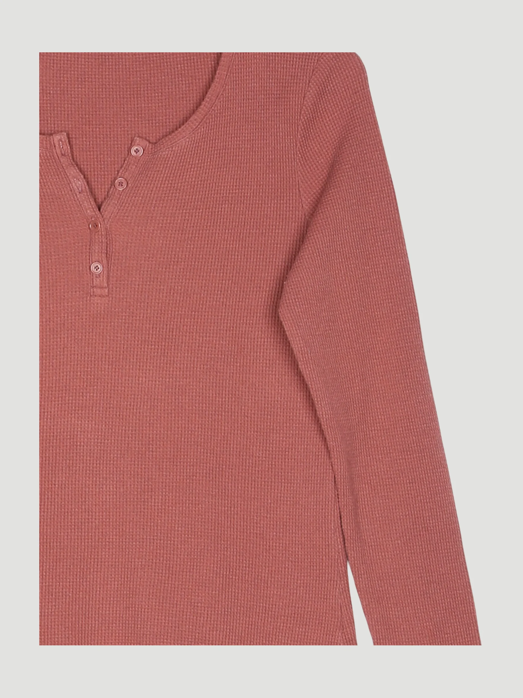Secondhand Waffelpiqué-Henleyshirt aus Bio-Baumwolle mit Schurwolle - Image 3