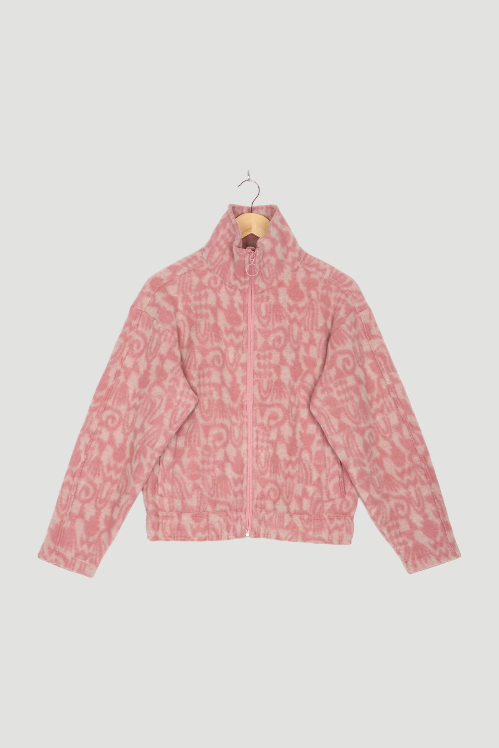 Secondhand Wollfleece Jacke Jacquard Oversize