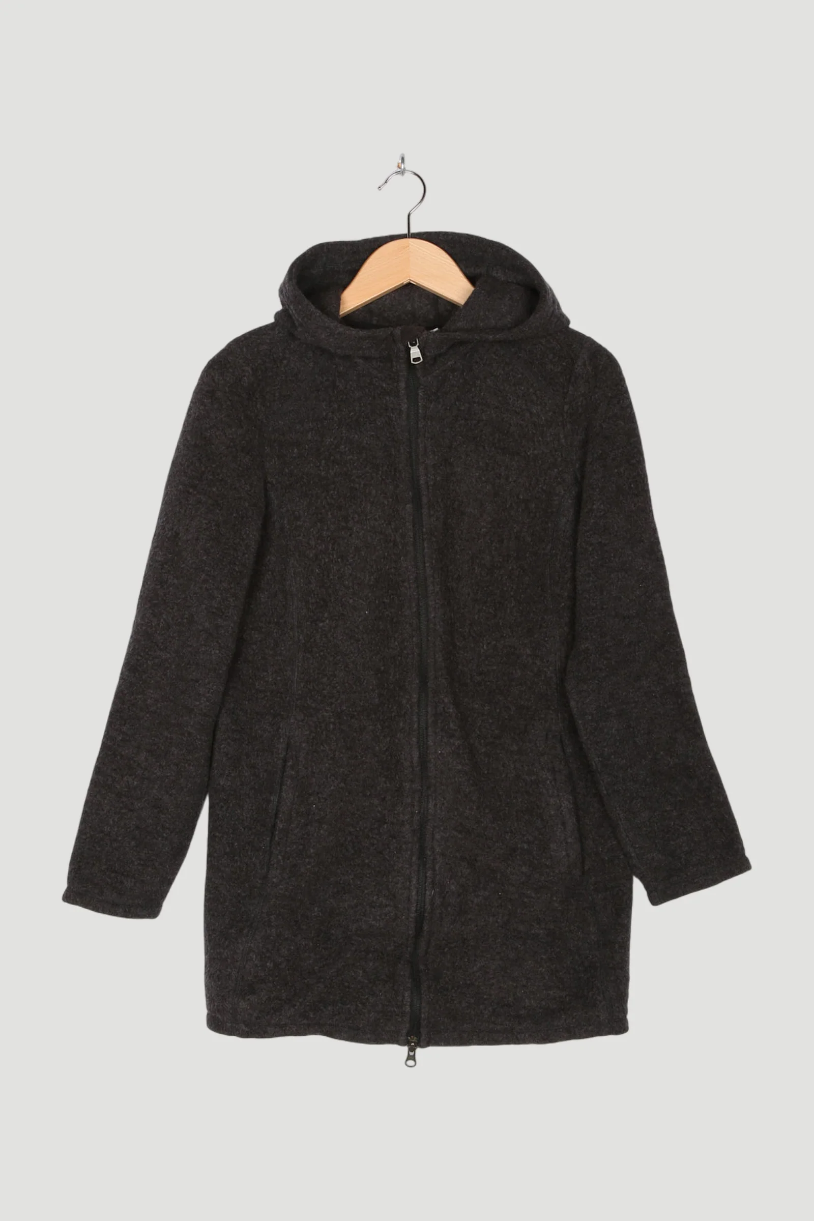 Secondhand Wollfleece Mantel aus reiner Bio-Merinowolle