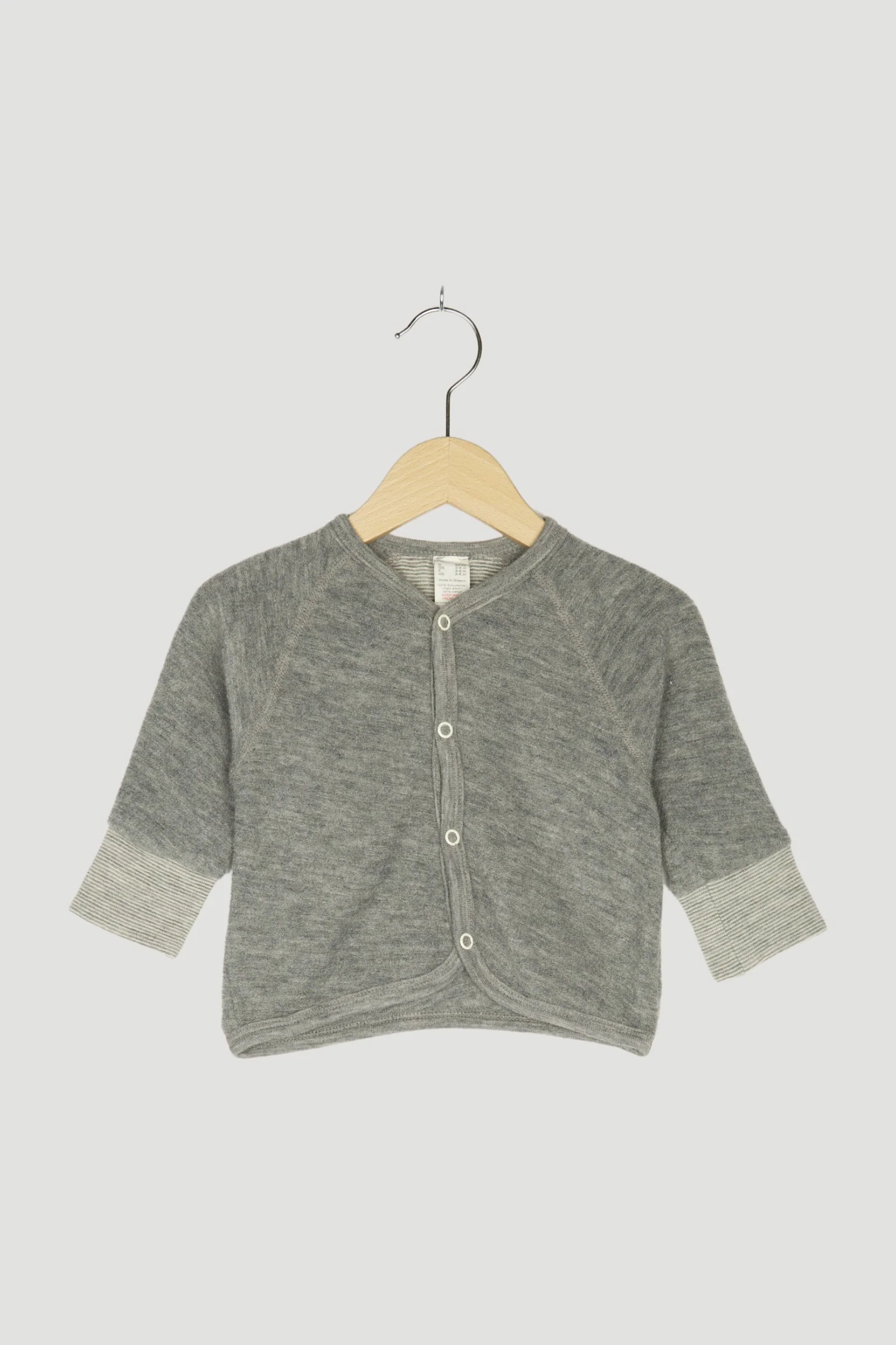 Secondhand Wollfrottee Jacke aus reiner Bio-Merinowolle