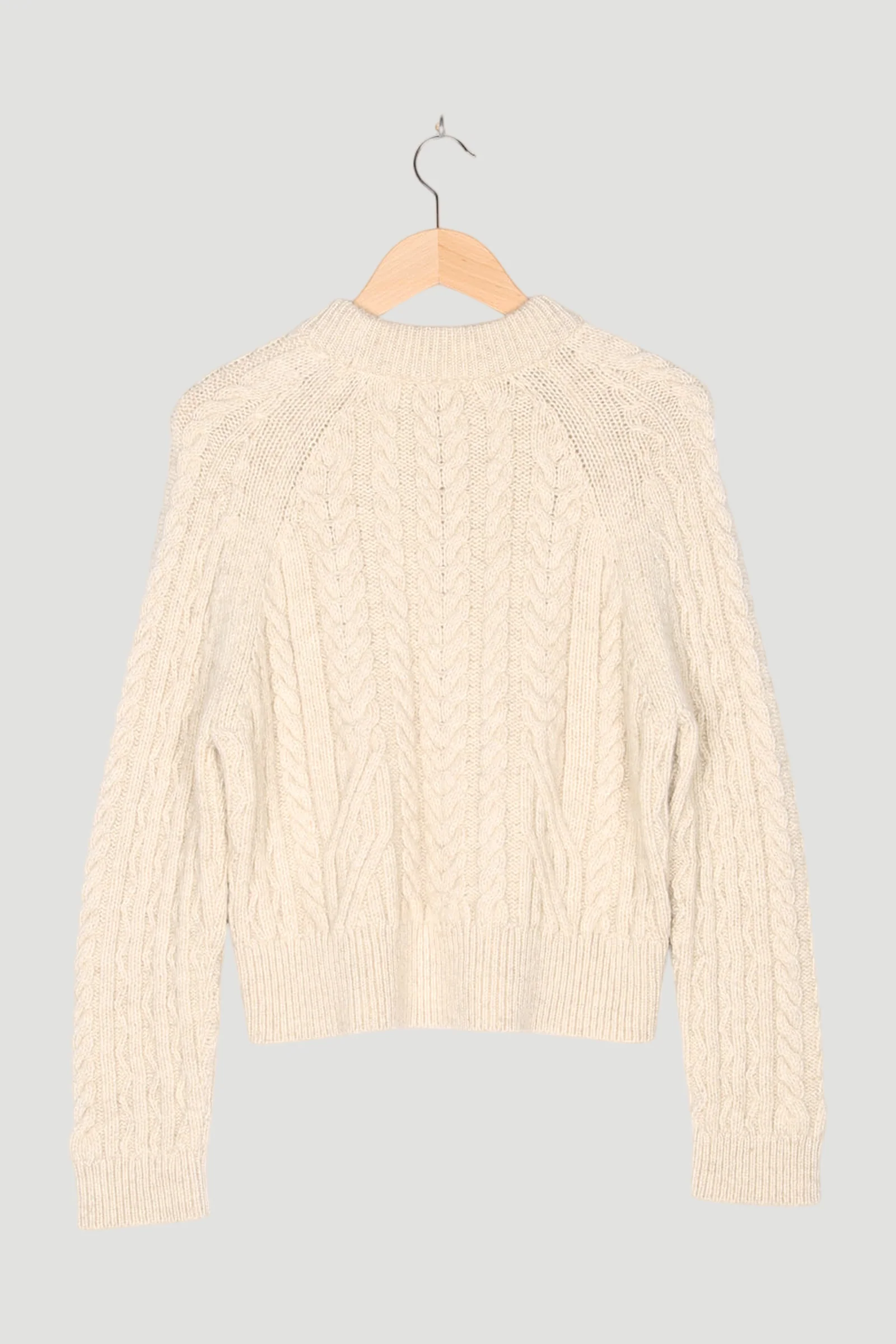 Secondhand Zopf-Pullover aus reiner mongolischer Merinowolle - Image 2