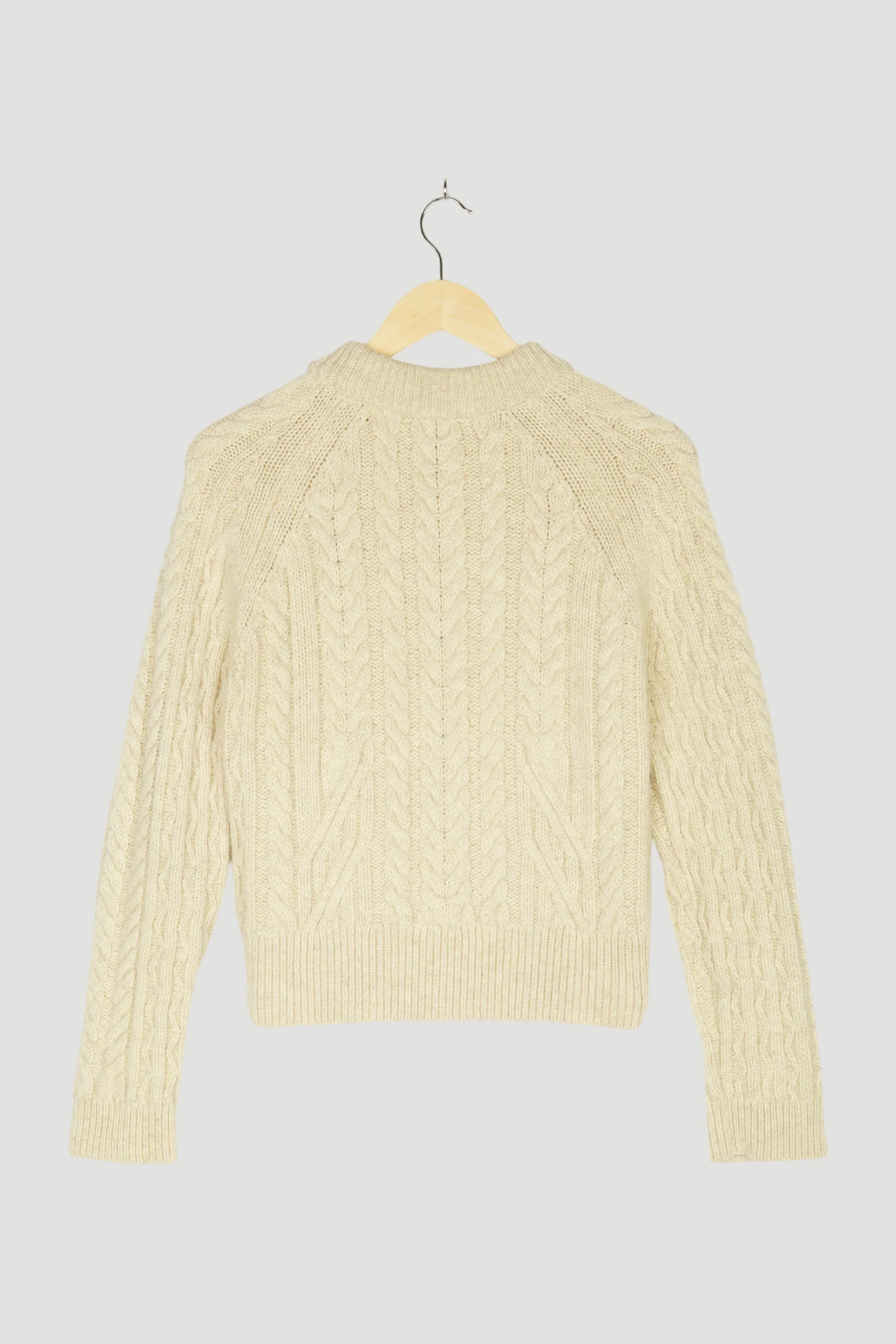 Secondhand Zopf-Pullover aus reiner mongolischer Merinowolle - Image 5