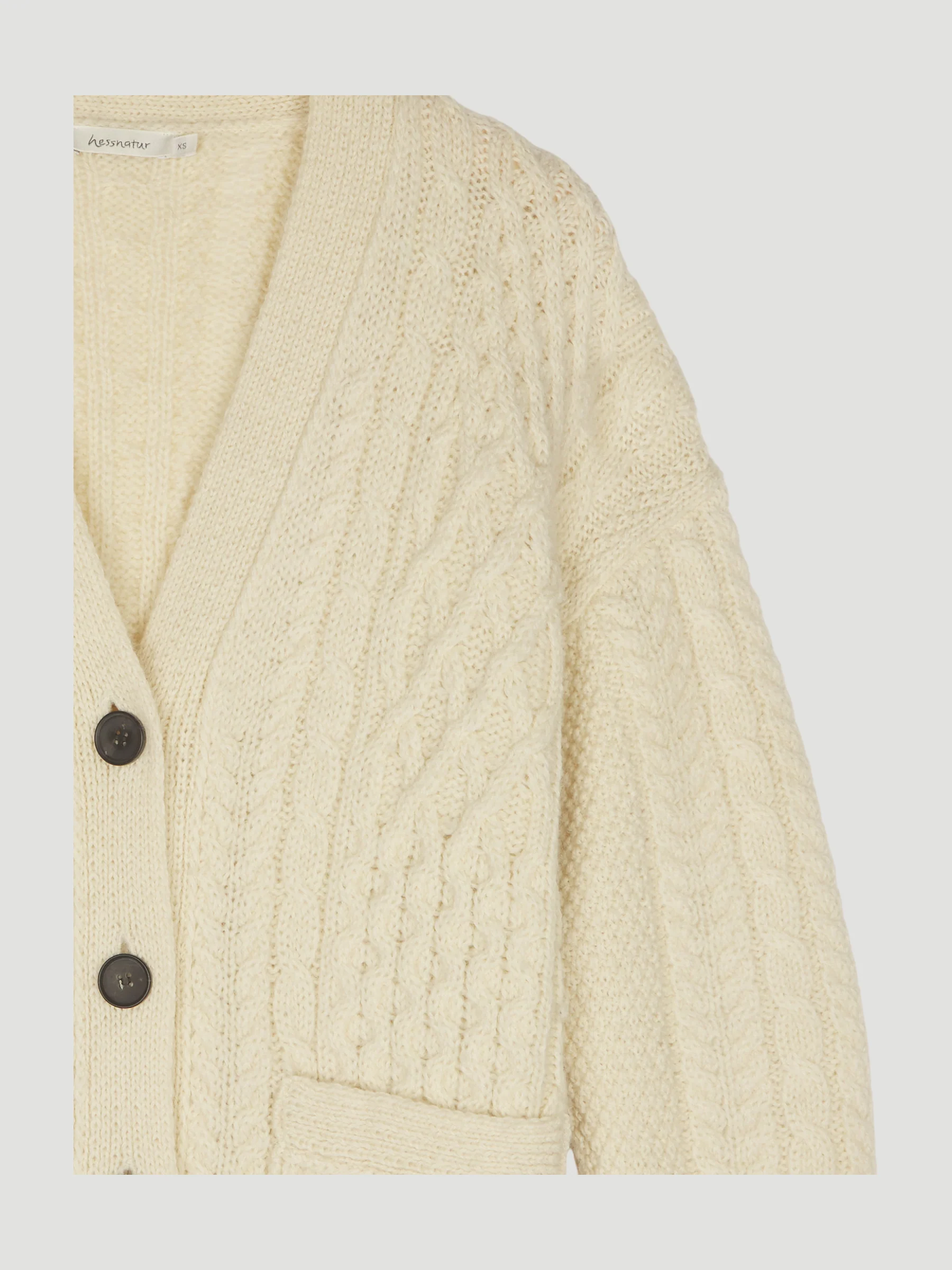 Secondhand Zopf-Strickjacke aus reiner Schurwolle - Image 3