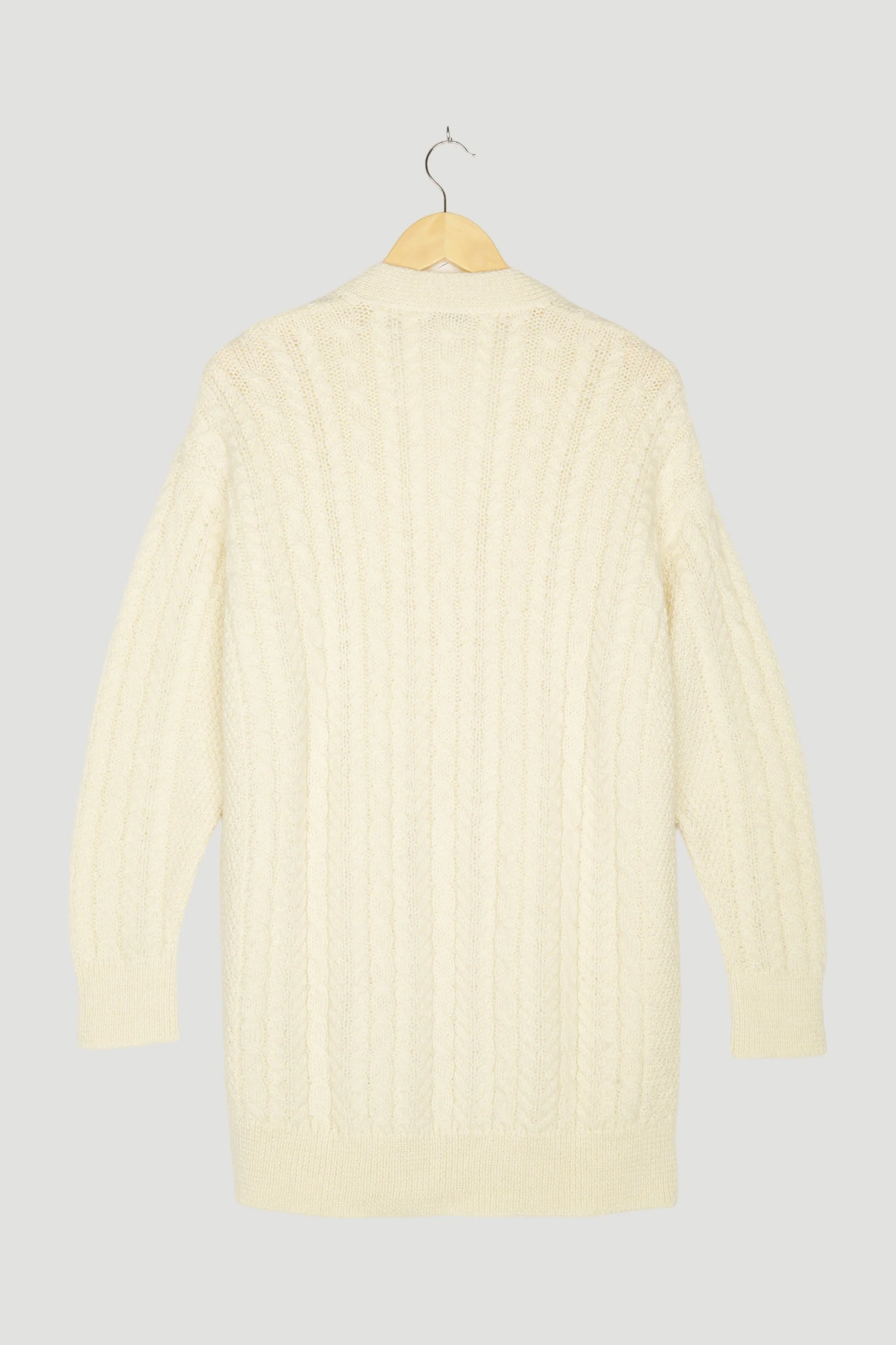 Secondhand Zopf-Strickjacke aus reiner Schurwolle - Image 5