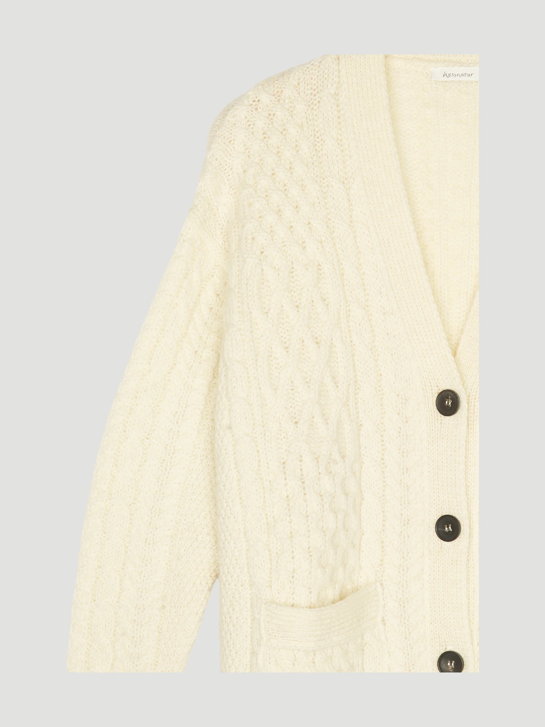 Secondhand Zopf-Strickjacke aus reiner Schurwolle - Image 6
